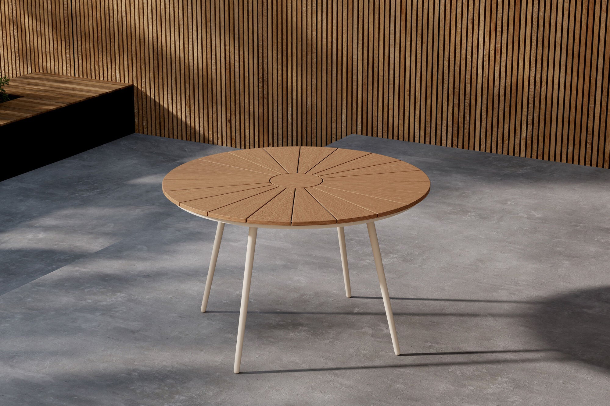 Venture Home San Vito spisebord Ø120 - Beige / Wood