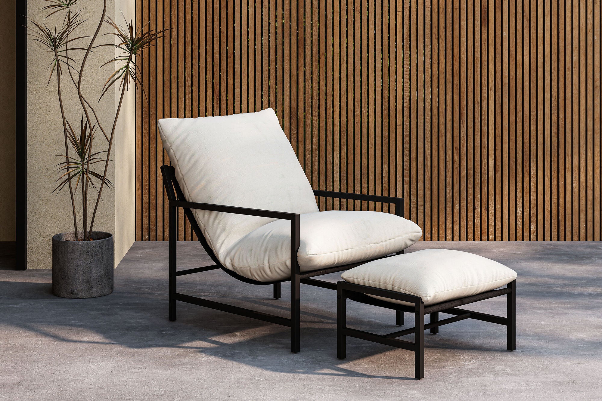 Venture Home Corso Lounge stol - Black / Beige