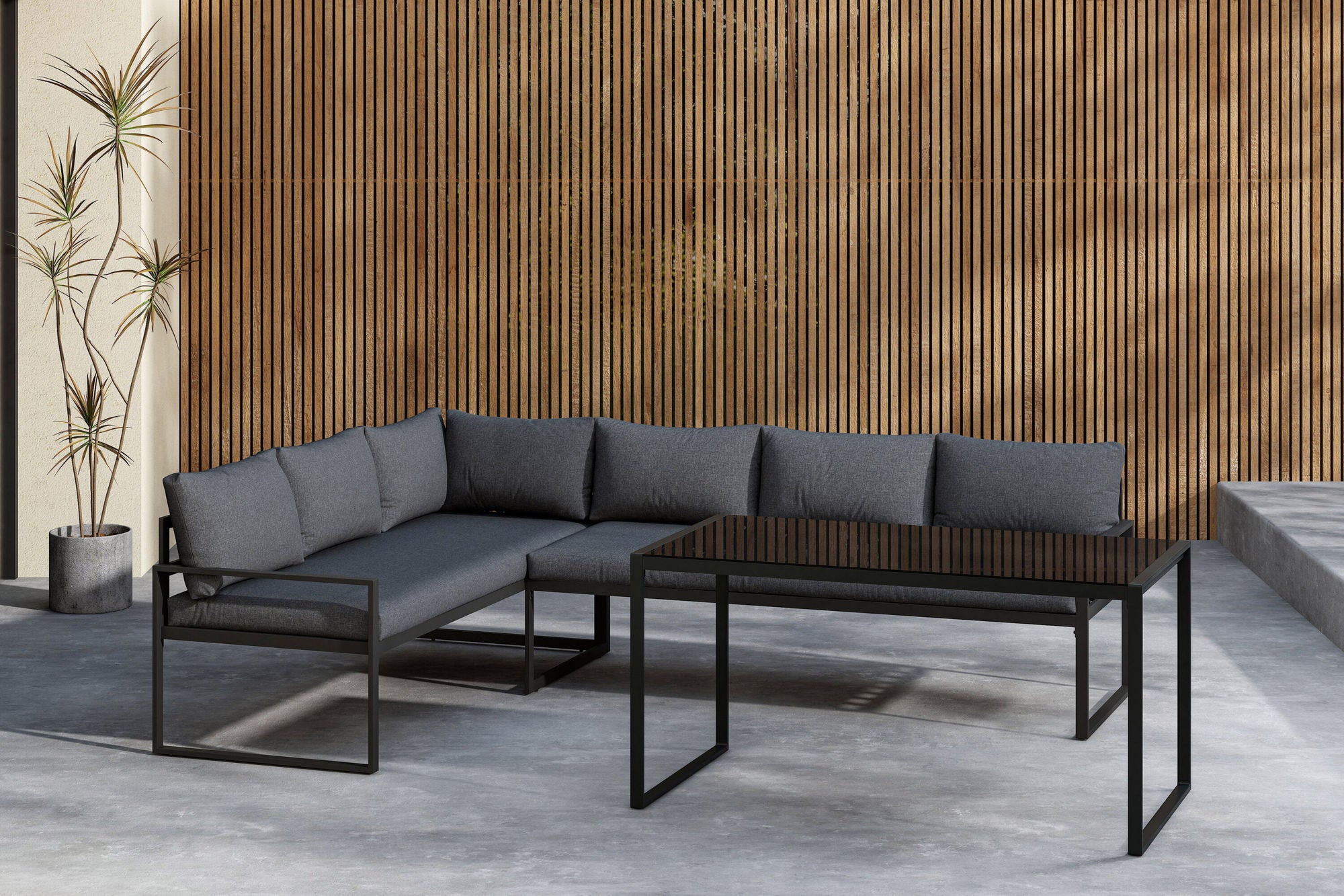 Venture Home Zingaro hjørne Sofa Set - Black / Grey