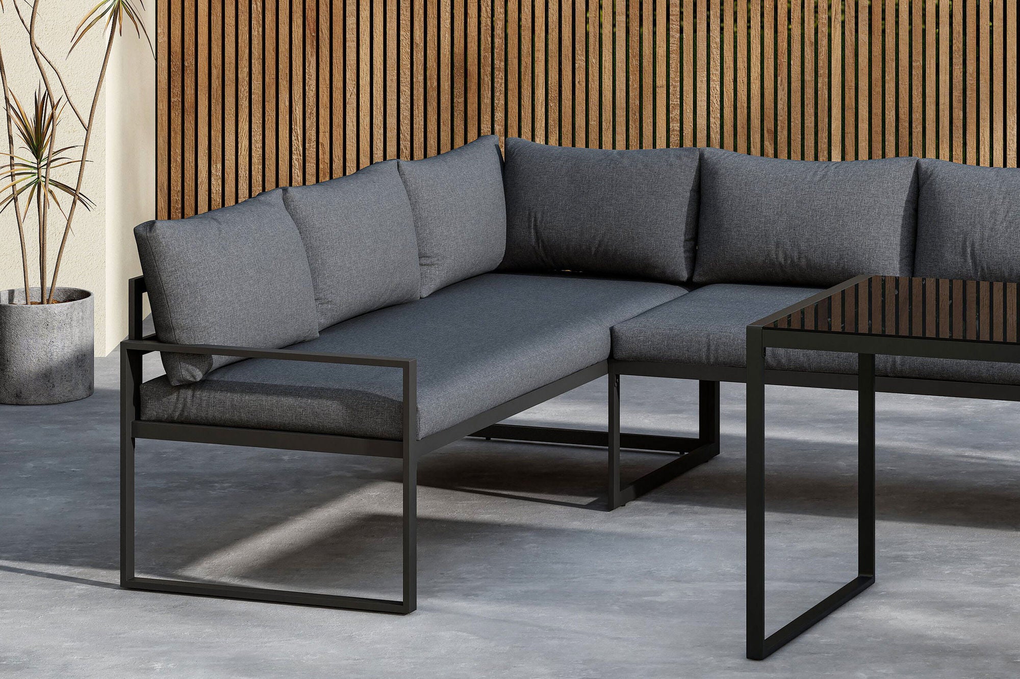 Venture Home Zingaro hjørne Sofa Set - Black / Grey