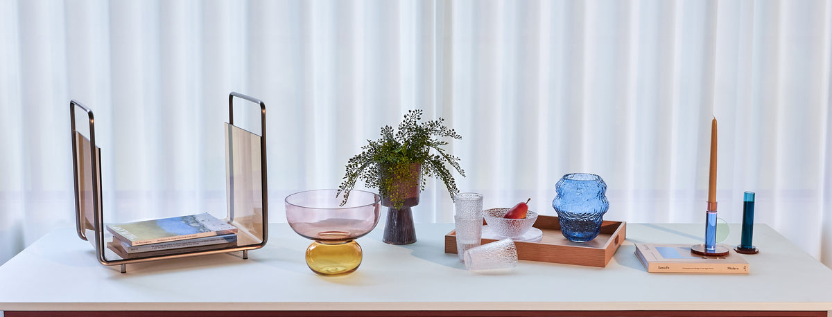 Udstillingsvase rosa/ravfarvet