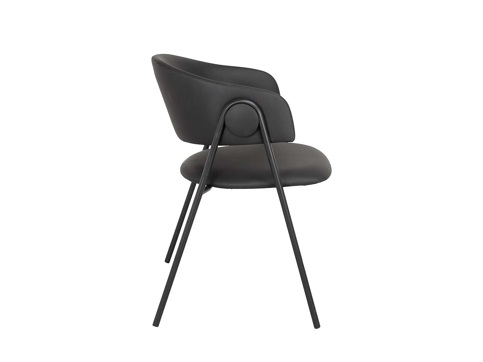 Spisebordsstol Sort PU (Model: Lina) (2 stk.)