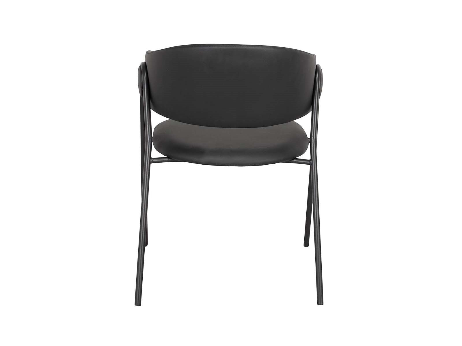 Spisebordsstol Sort PU (Model: Lina) (2 stk.)