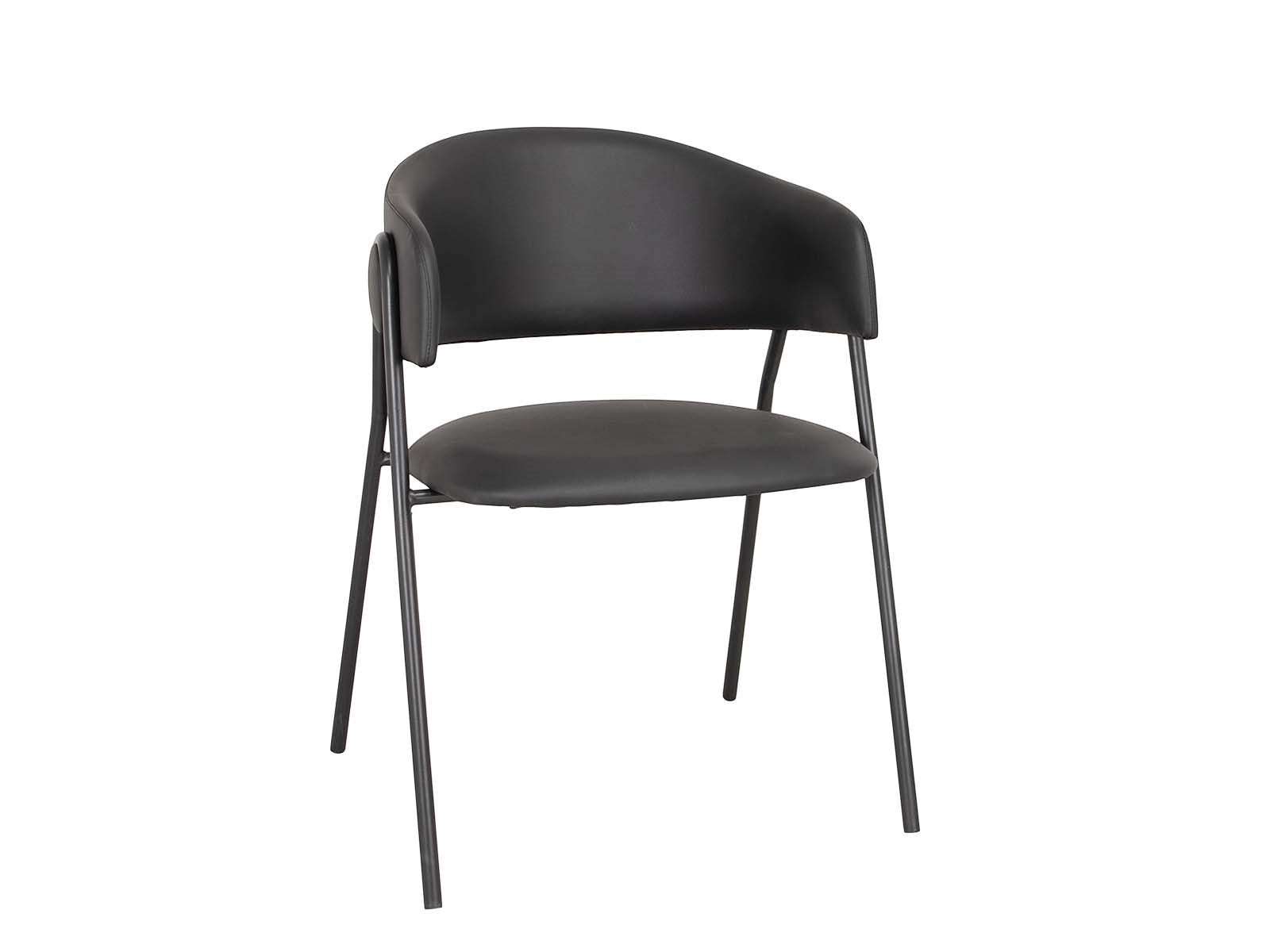 Spisebordsstol Sort PU (Model: Lina) (2 stk.)