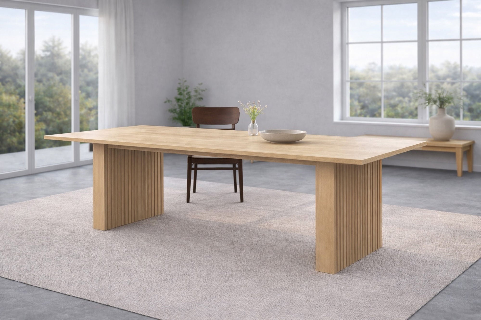 Vind Humle Extending spisebord 300-200+50+50100x75 cm - Nature Rubberwood