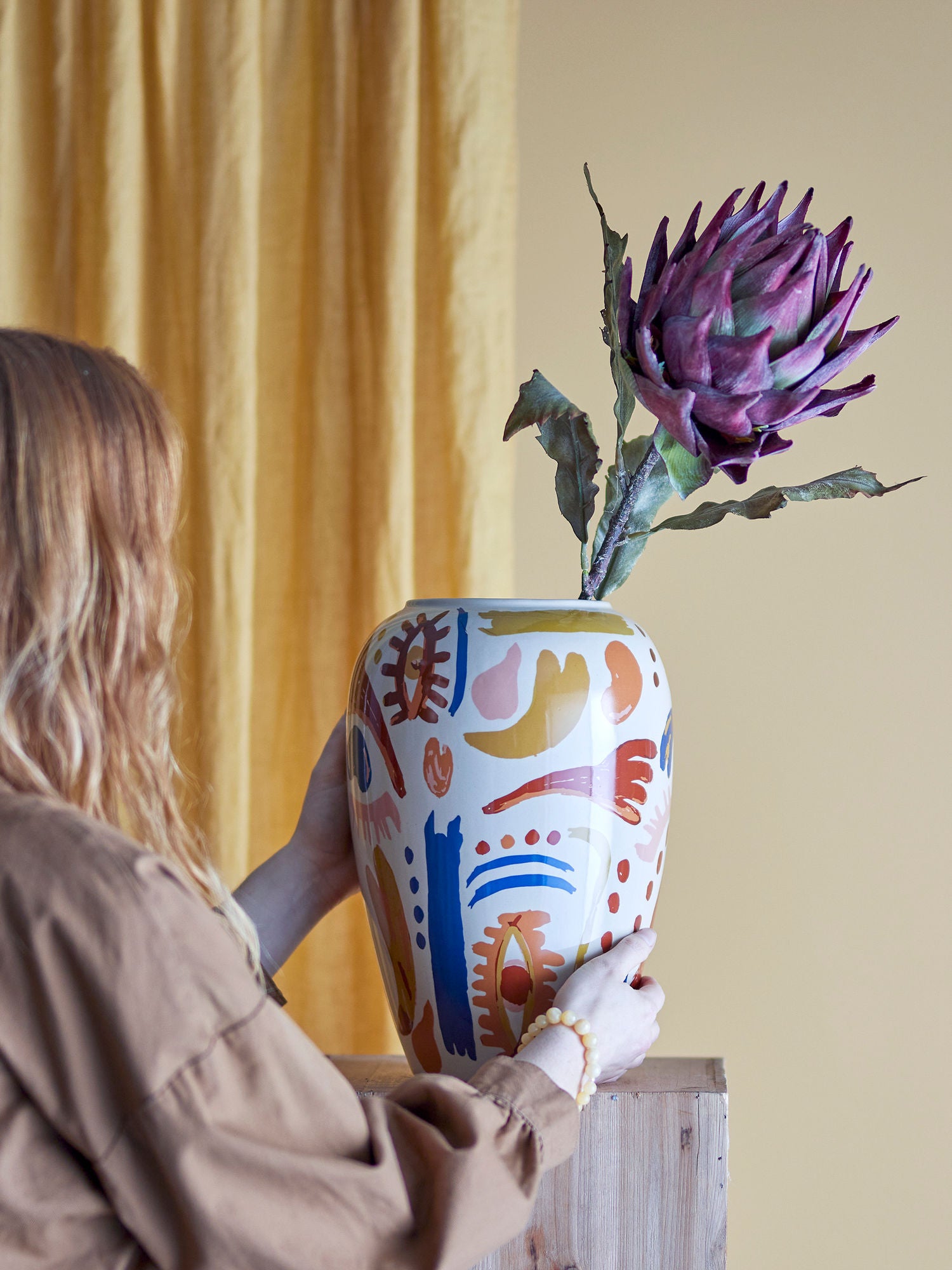 Bloomingville Horus Vase, Multifarvet, Stentøj