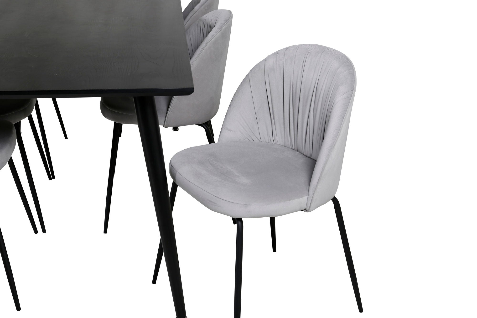 Venture Home Dipp spisebord - 180*90cm - Black Veneer / all black legs +Wrinkles Dining