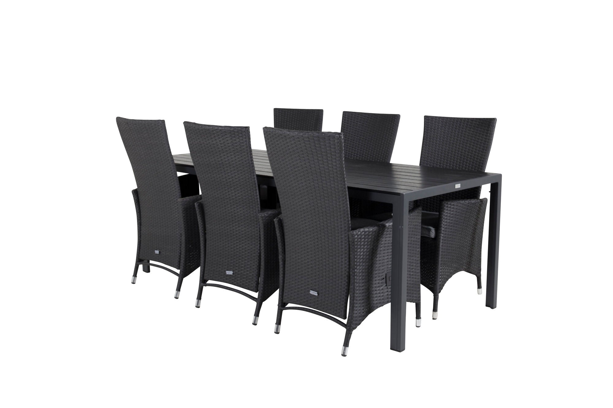 Venture Home Break spisebord - 205*90 - Black Alu / Black Aintwood+Padova Arm stol Reclin
