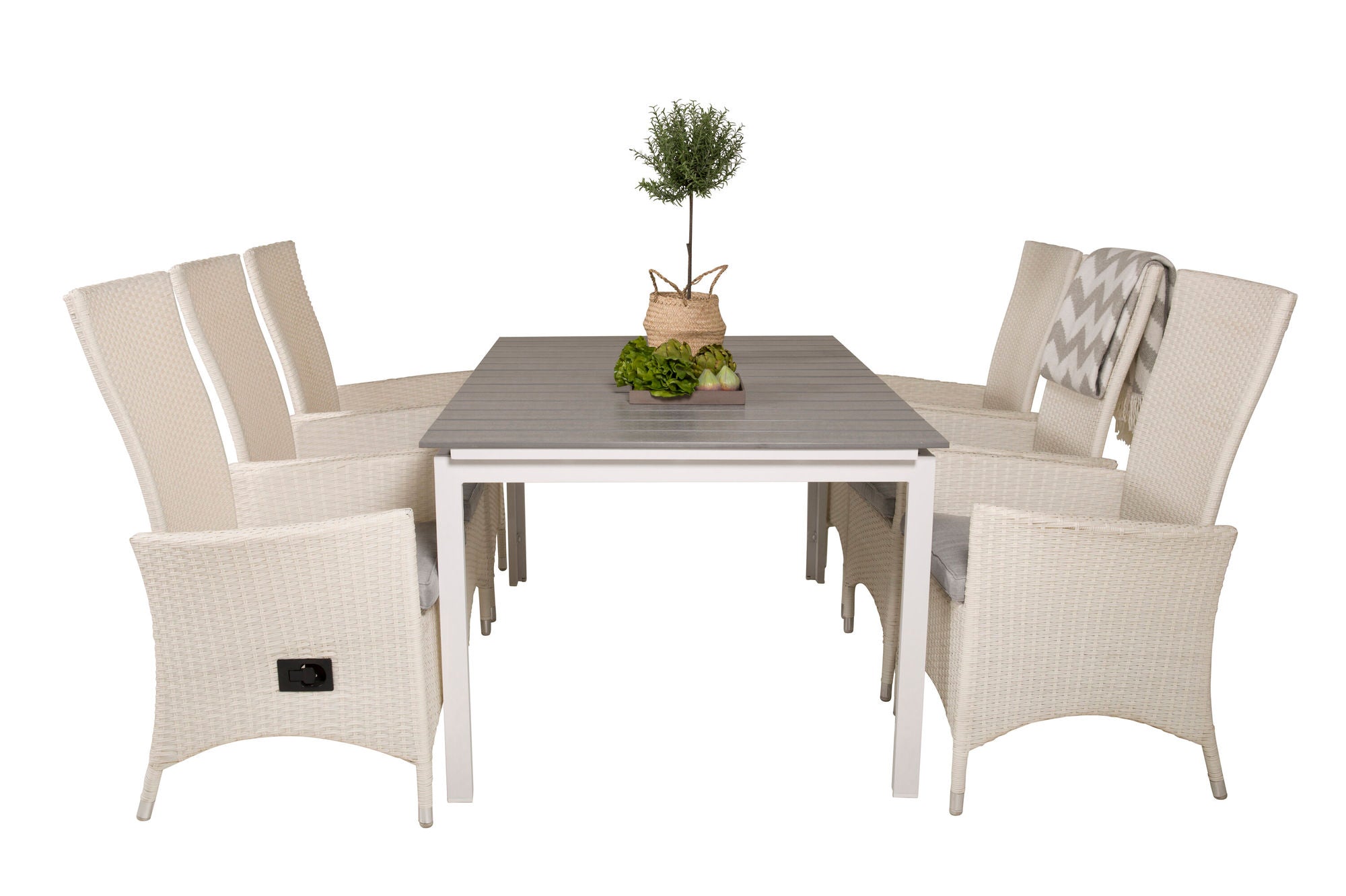Venture Home Levels bord 160/240 - White/Grey - Padova stol (Recliner) - White/Grey 6