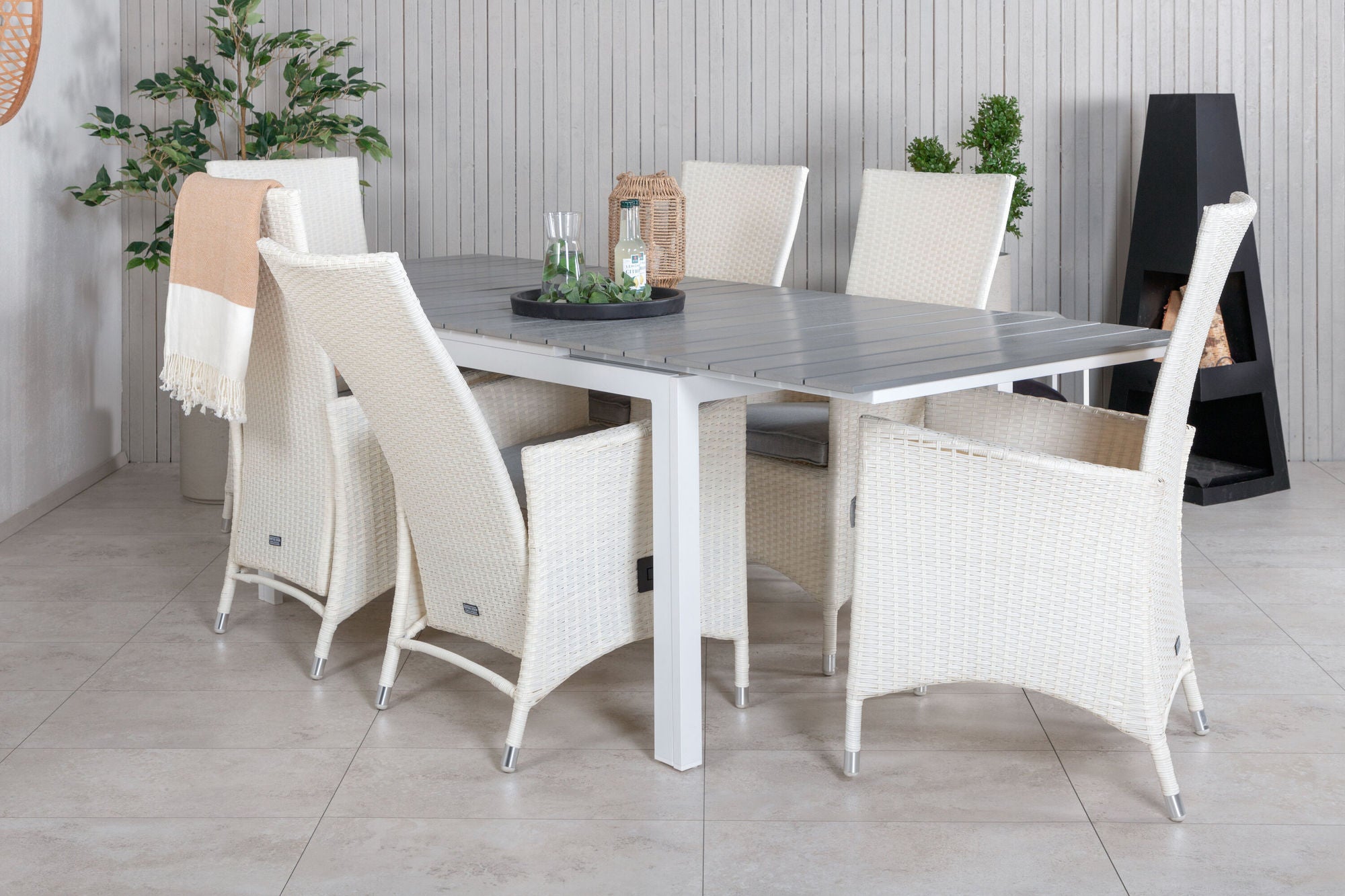 Venture Home Levels bord 160/240 - White/Grey - Padova stol (Recliner) - White/Grey 6