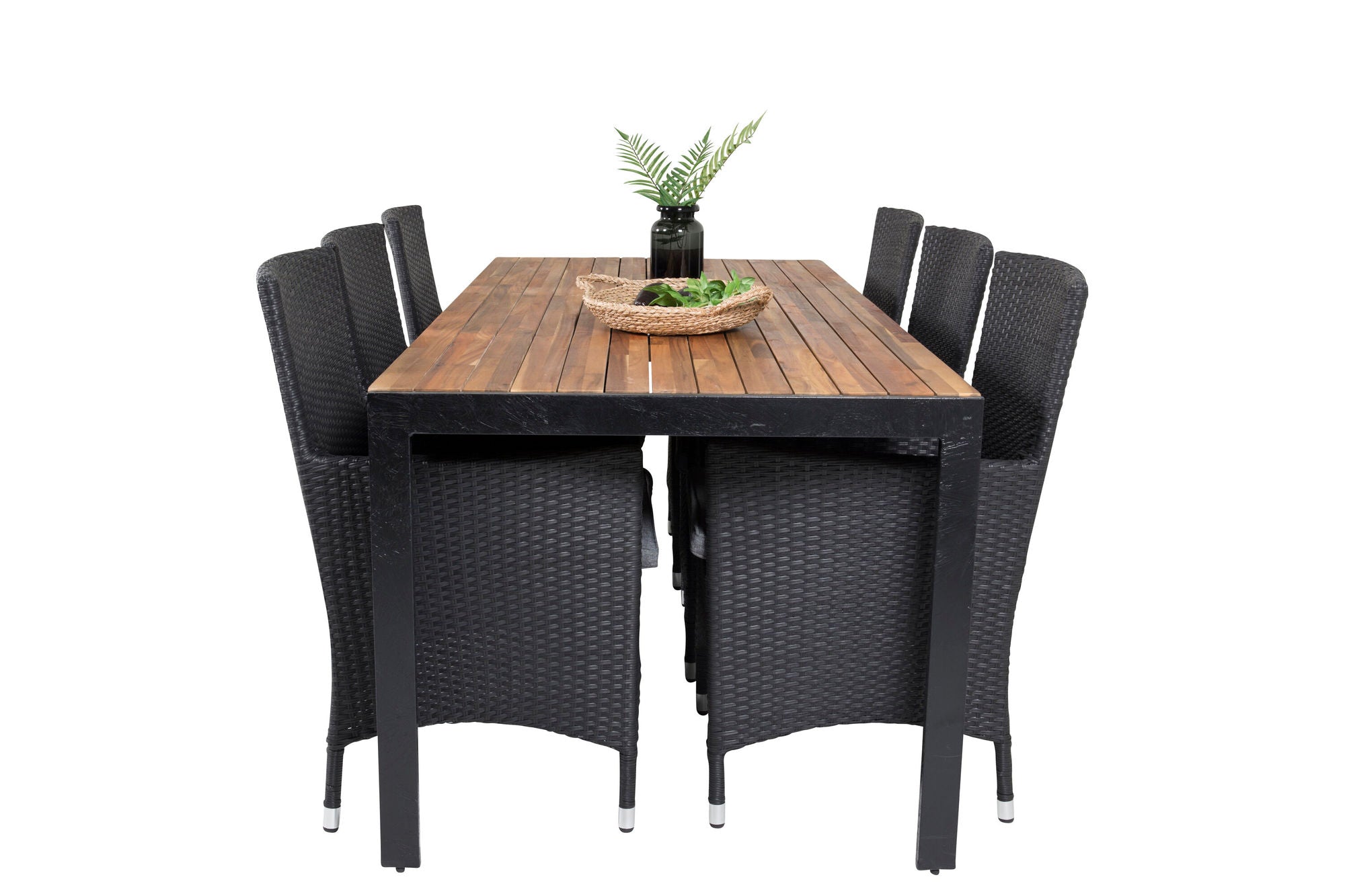 Venture Home Bois spisebord 200*100cm - Black Legs / Acacia +Malin Arm stol with cushion