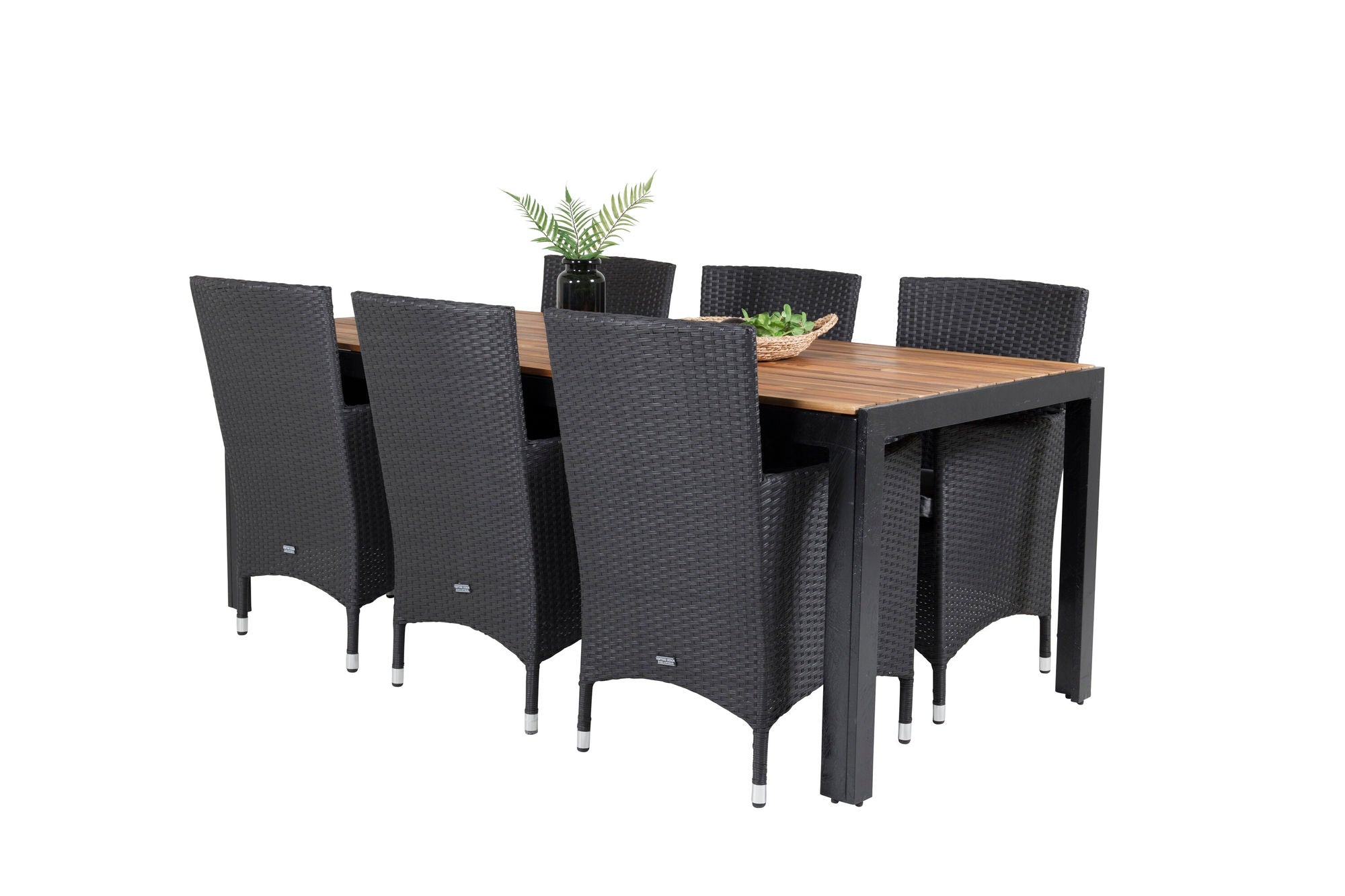 Venture Home Bois spisebord 200*100cm - Black Legs / Acacia +Malin Arm stol with cushion