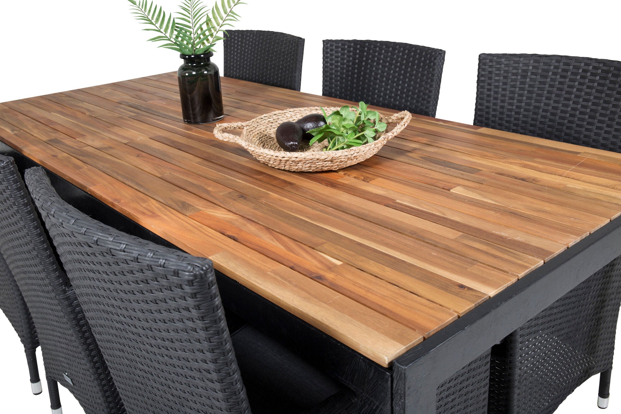 Venture Home Bois spisebord 200*100cm - Black Legs / Acacia +Malin Arm stol with cushion