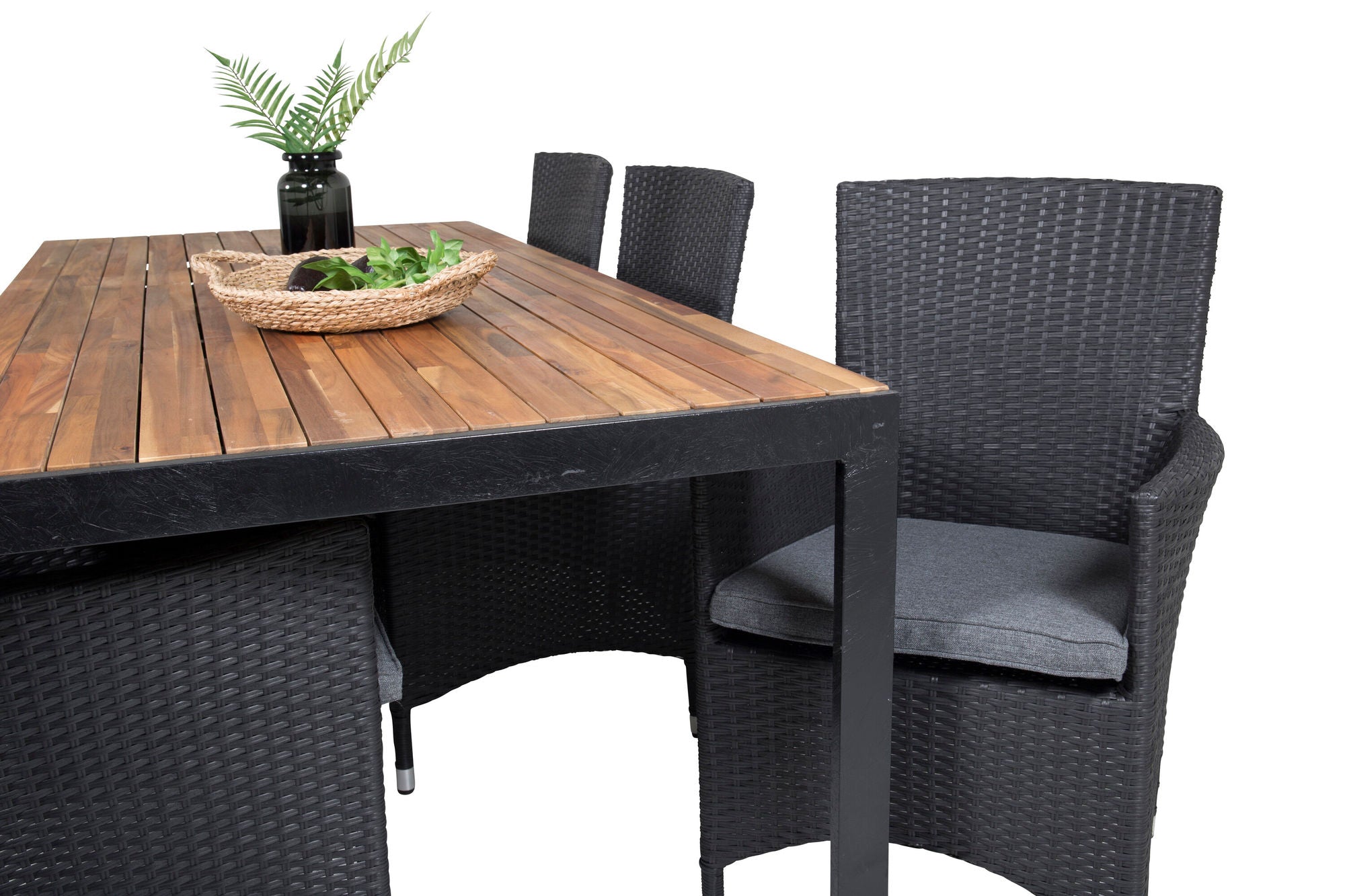 Venture Home Bois spisebord 200*100cm - Black Legs / Acacia +Malin Arm stol with cushion