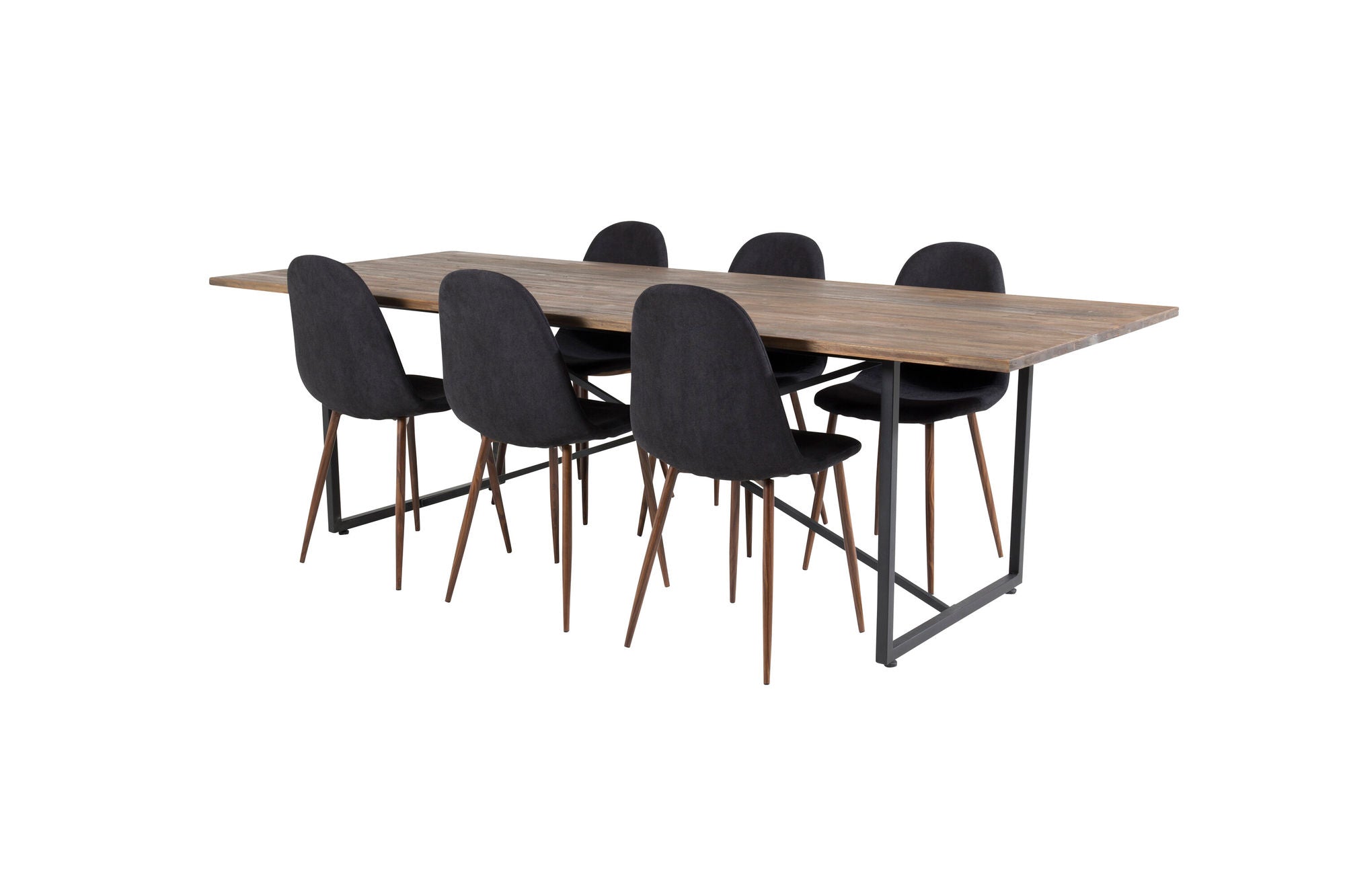 Venture Home Padang spisebord - 250*100*H76 - Dark Teak / Black+Polar Spisebordsstol - Walnut Legs - Black Fabric_6