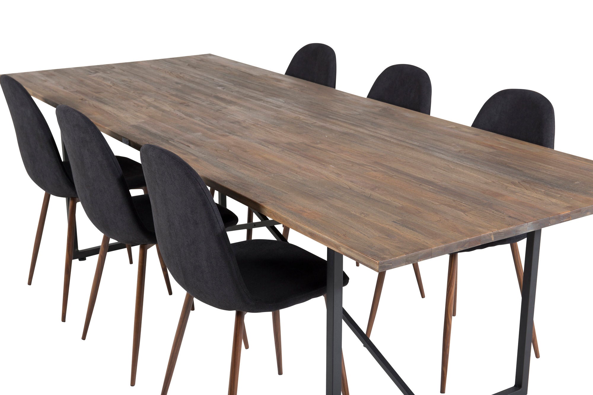 Venture Home Padang spisebord - 250*100*H76 - Dark Teak / Black+Polar Spisebordsstol - Walnut Legs - Black Fabric_6