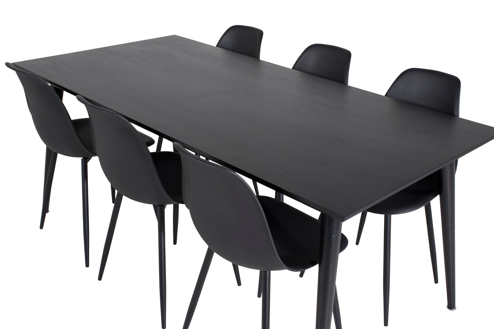 Venture Home Dipp spisebord - 180*90cm - Black Veneer / all black legs +Polar Plastic Spisebordsstol - Black Legs / Black Plastic_6