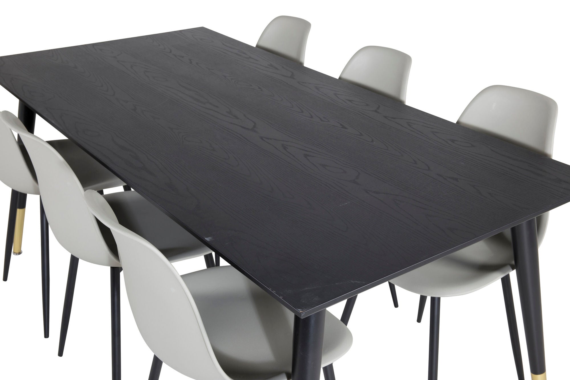 Venture Home Dipp spisebord - 180*90cm - Black / Black Brass+Polar Plastic Spisebordsstol - Black Legs / Grey Plastic_6