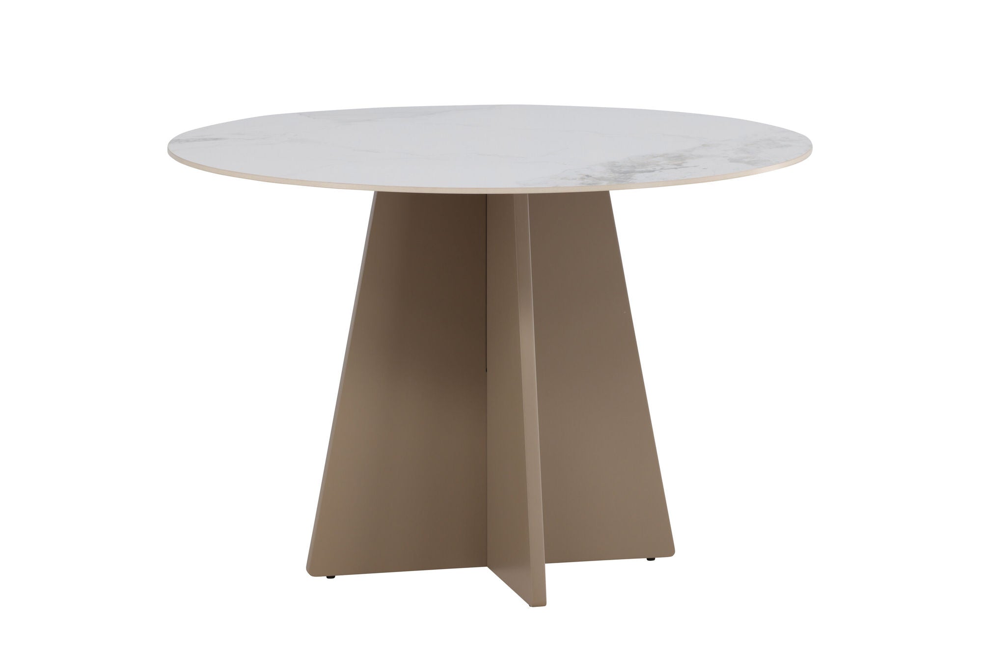 Venture Home Bootcut rund spisebord φ110x75 cm - MDF Beige / Sintered Stone Marblelook
