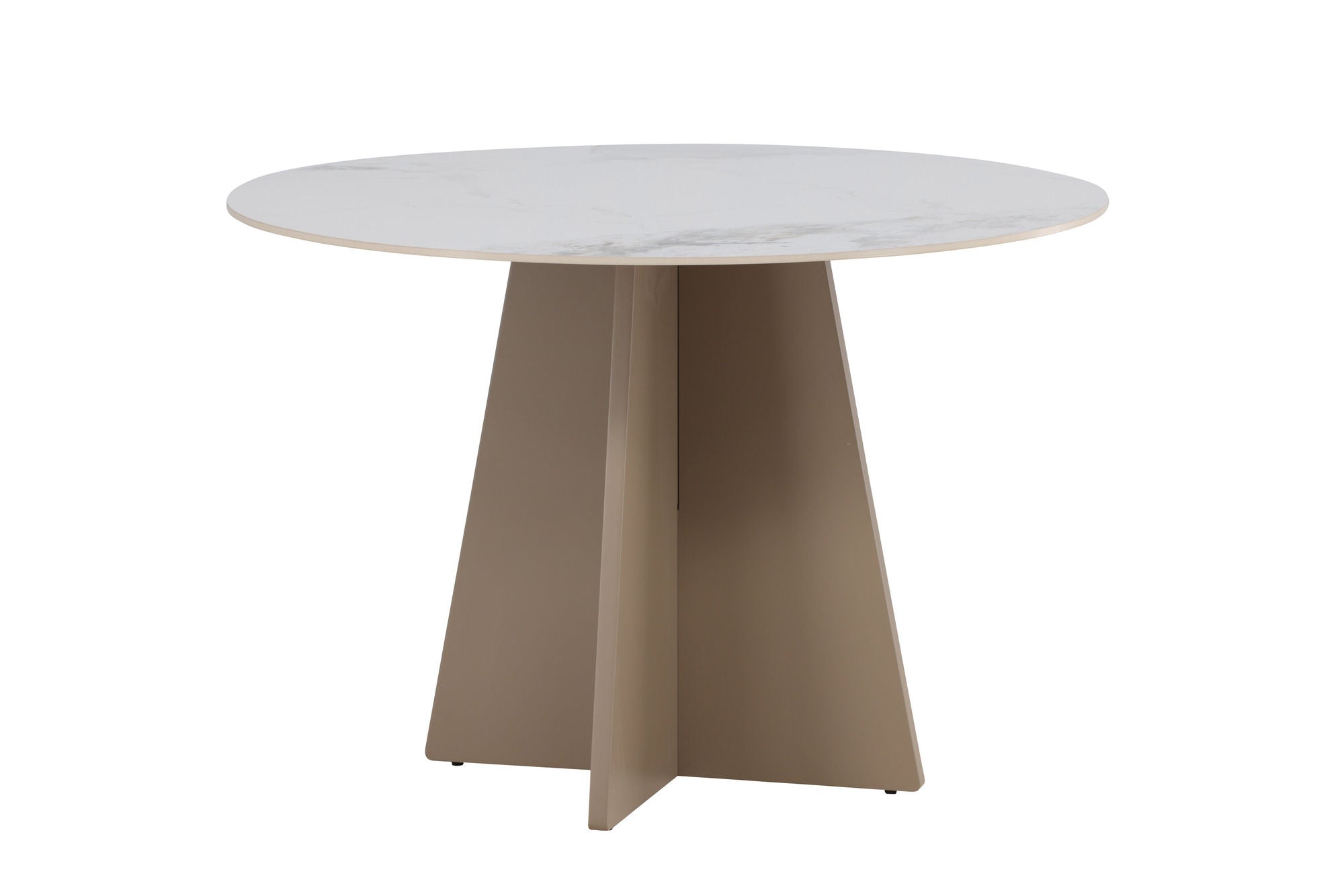 Venture Home Bootcut rund spisebord φ110x75 cm - MDF Beige / Sintered Stone Marblelook