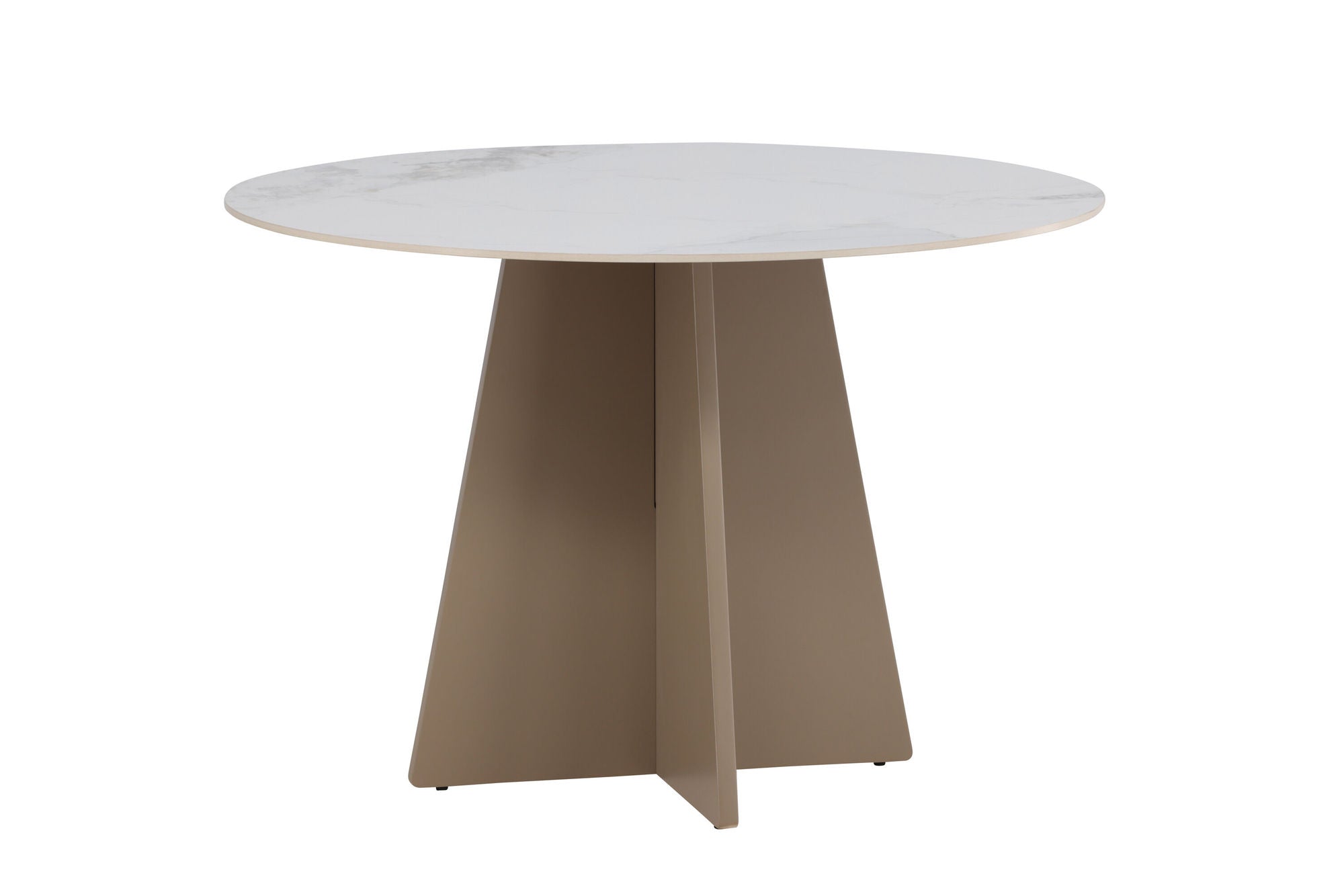 Venture Home Bootcut rund spisebord φ110x75 cm - MDF Beige / Sintered Stone Marblelook