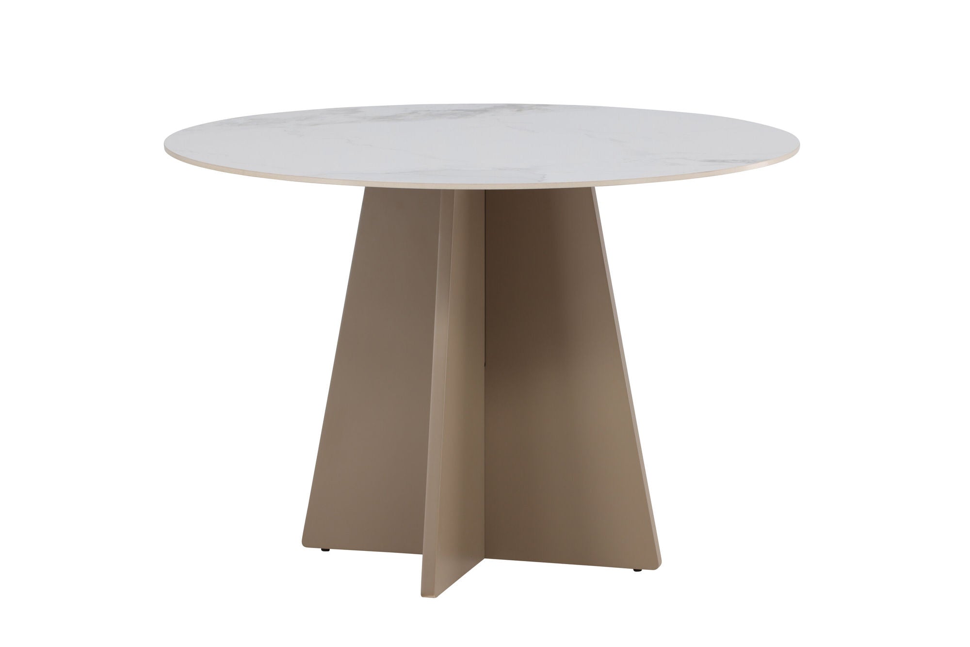 Venture Home Bootcut rund spisebord φ110x75 cm - MDF Beige / Sintered Stone Marblelook
