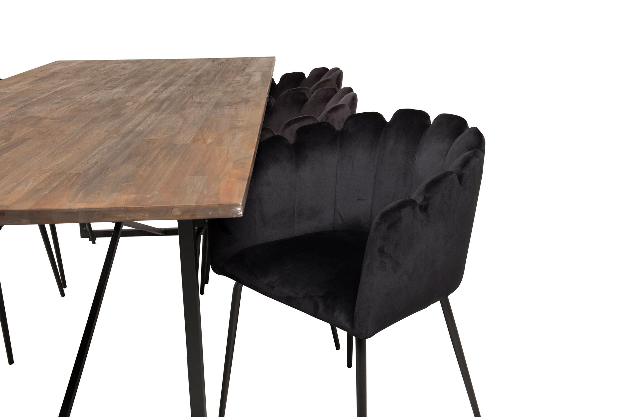 Venture Home Padang Matbord - Svart / mörk Teak - 250*100*H76+Limhamn - stol - Black Velvet_6