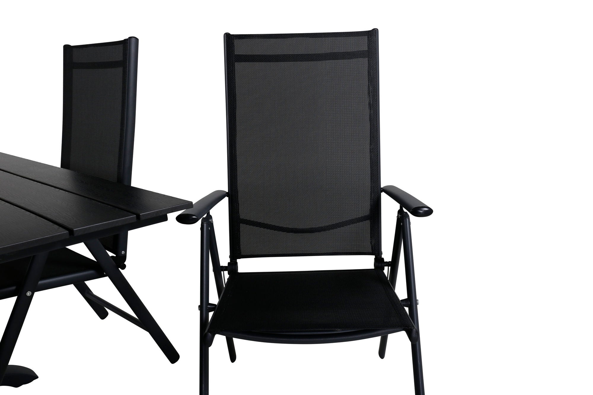 Venture Home Denver Café bord 120*70 - Black Alu / Black Aintwood+Break 5:pos stol - Black alu / Black Textilene_4
