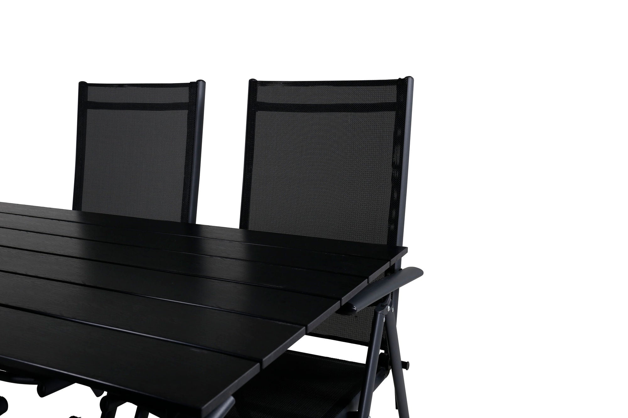 Venture Home Denver Café bord 120*70 - Black Alu / Black Aintwood+Break 5:pos stol - Black alu / Black Textilene_4