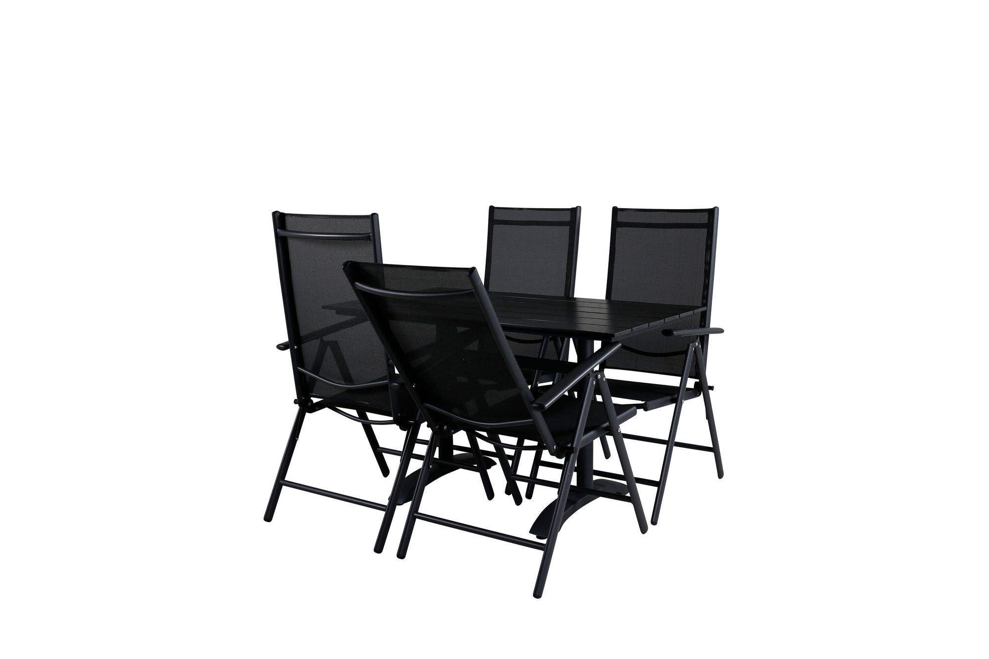 Venture Home Denver Café bord 120*70 - Black Alu / Black Aintwood+Break 5:pos stol - Black alu / Black Textilene_4