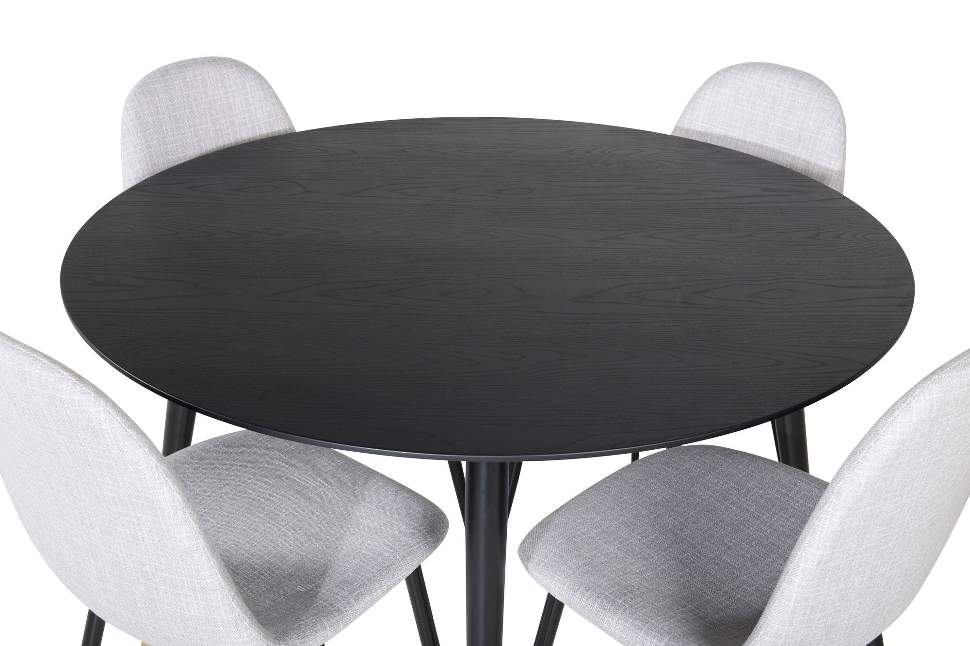 Venture Home Dipp spisebord - 115cm - Black / Black Brass+Polar Spisebordsstol - Black Legs - Light Grey Fabric_4