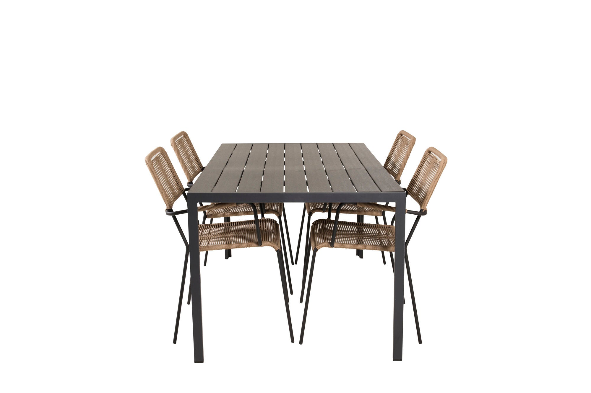 Venture Home Break spisebord - 150*90 Black Alu / Black Aintwood +Lindos - Armchair - Black Alu / Latte Rope_4