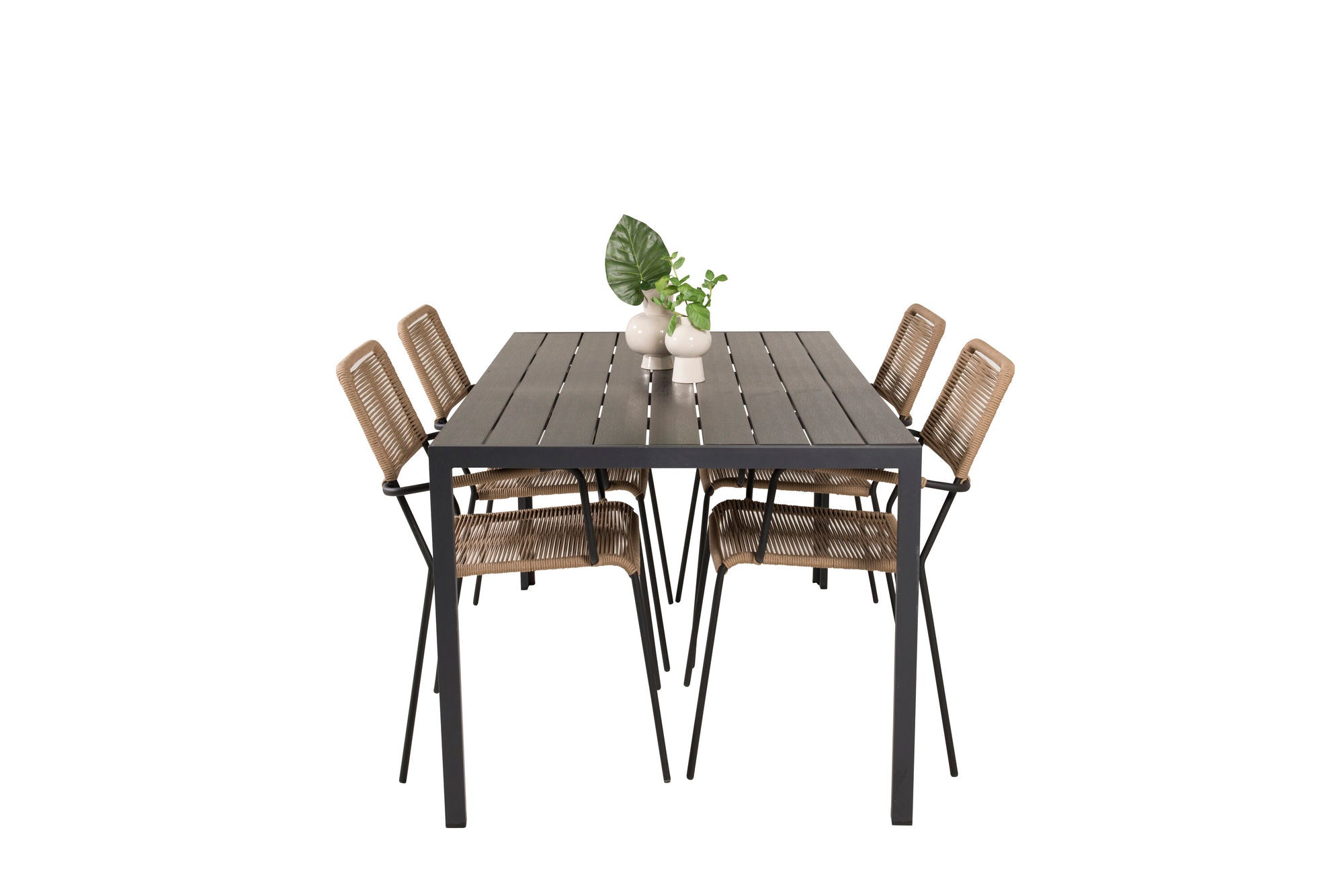Venture Home Break spisebord - 150*90 Black Alu / Black Aintwood +Lindos - Armchair - Black Alu / Latte Rope_4