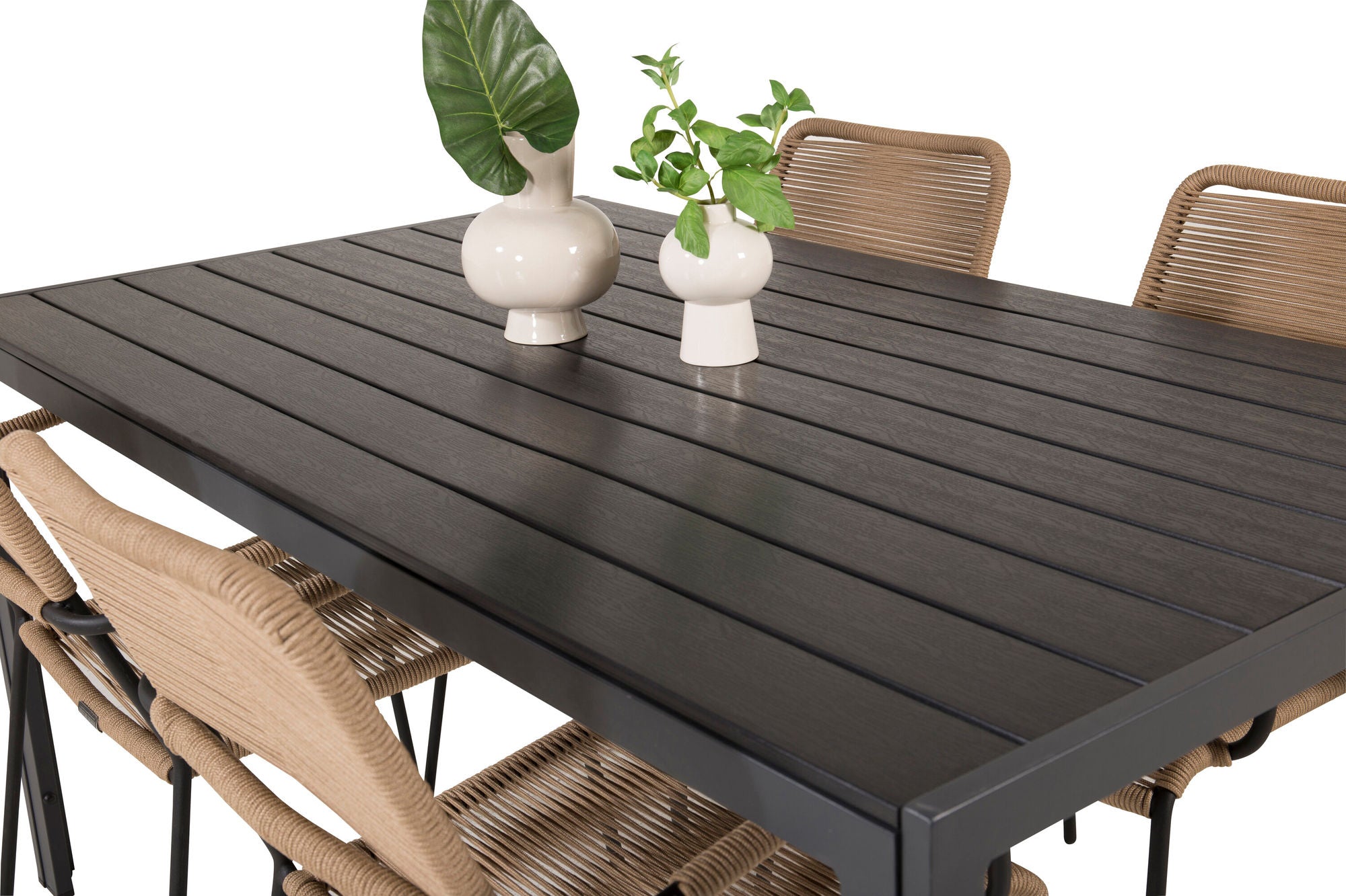 Venture Home Break spisebord - 150*90 Black Alu / Black Aintwood +Lindos - Armchair - Black Alu / Latte Rope_4