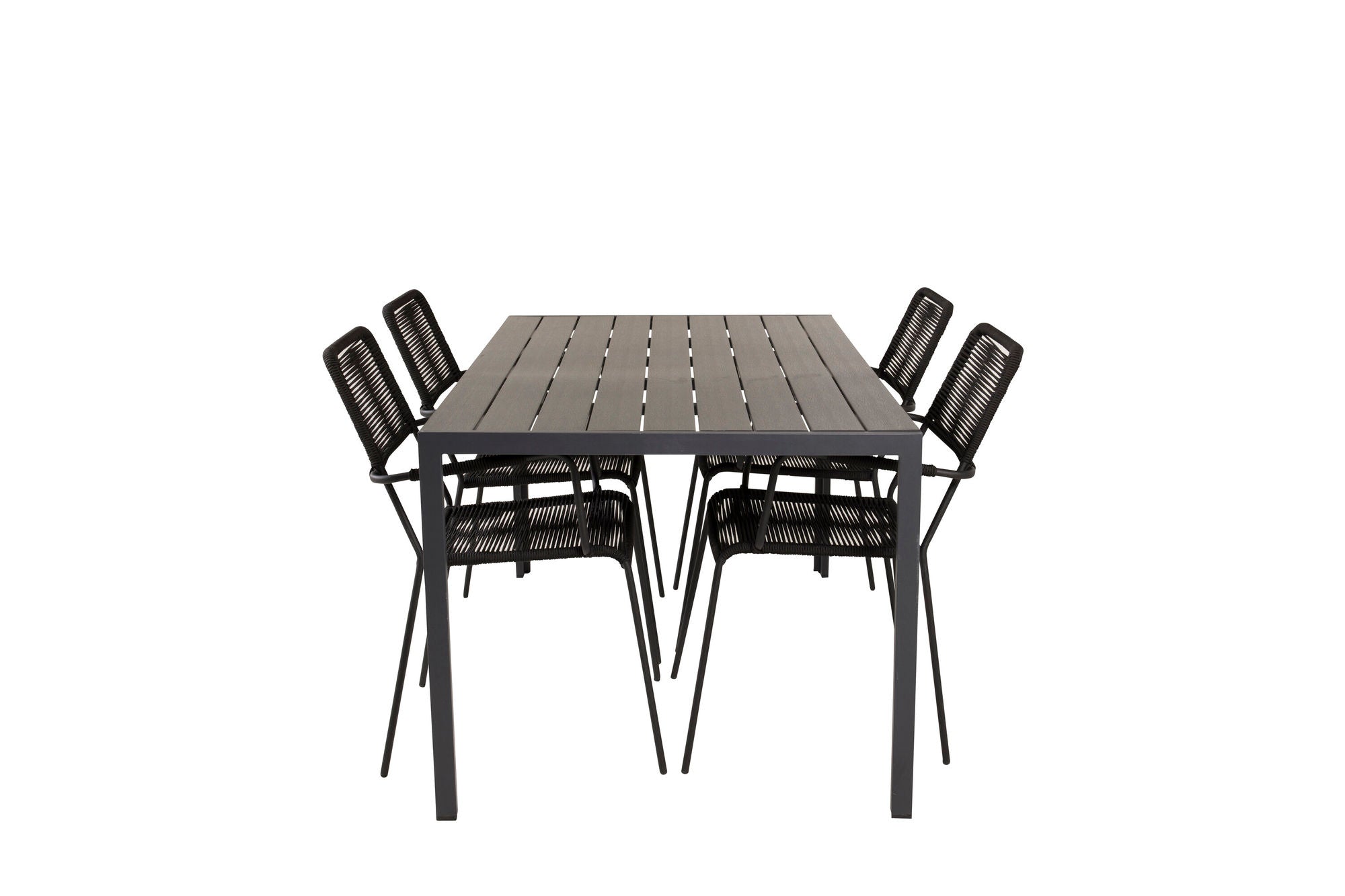 Venture Home Break spisebord - 150*90 Black Alu / Black Aintwood +Lindos Armchair - Black Alu / Black Rope_4