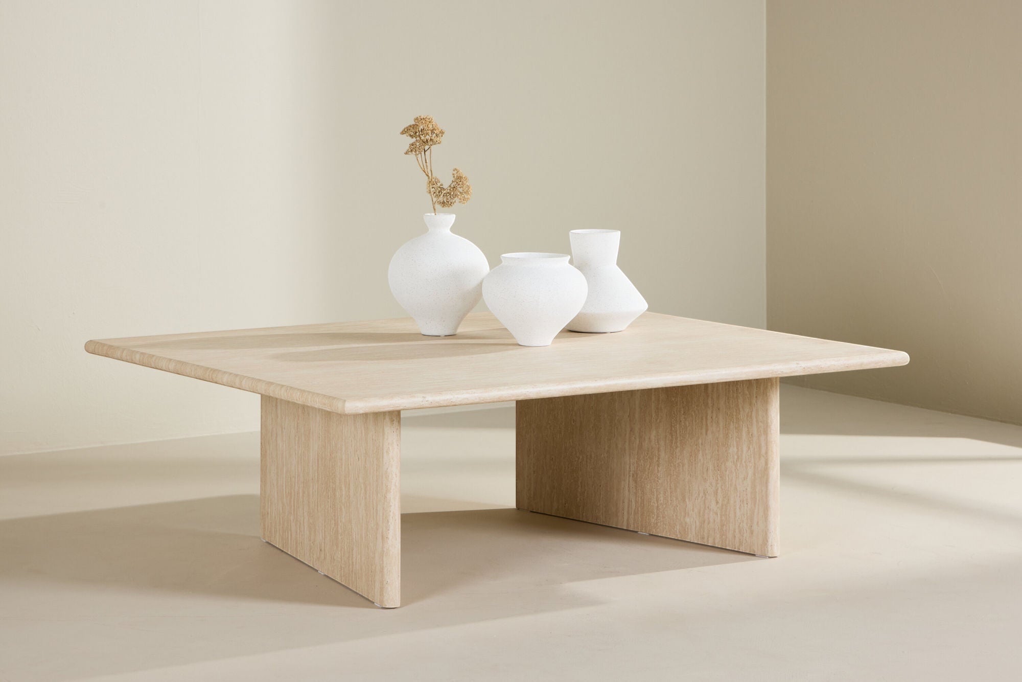 Vind Skagen Sofa bord 100x120 - Travertine look / FSC 100%