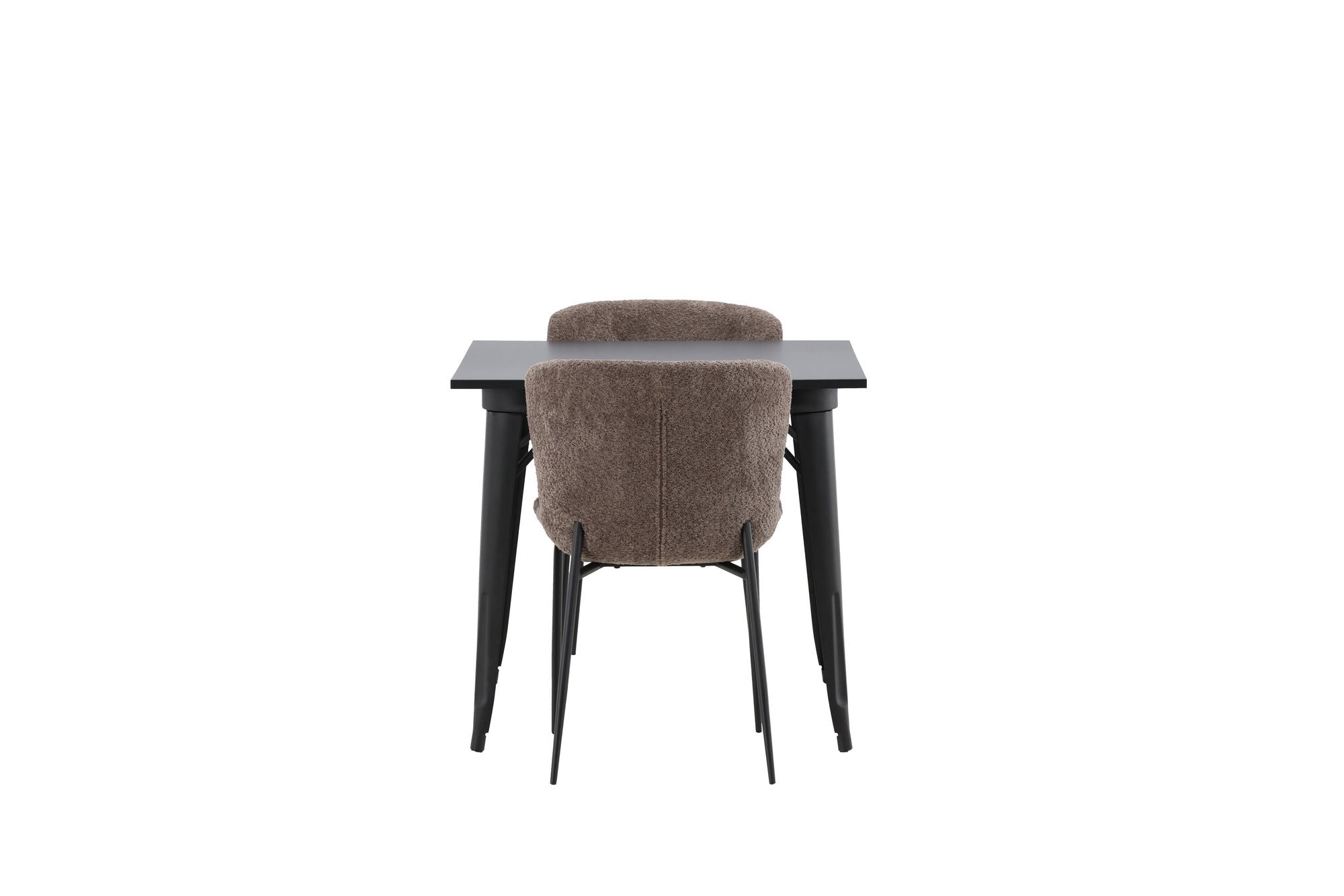 Venture Home Tempe spisebord - Black / Black MDF +Modesto Spisebordsstol - Grey / Smoked Black Boucle _2