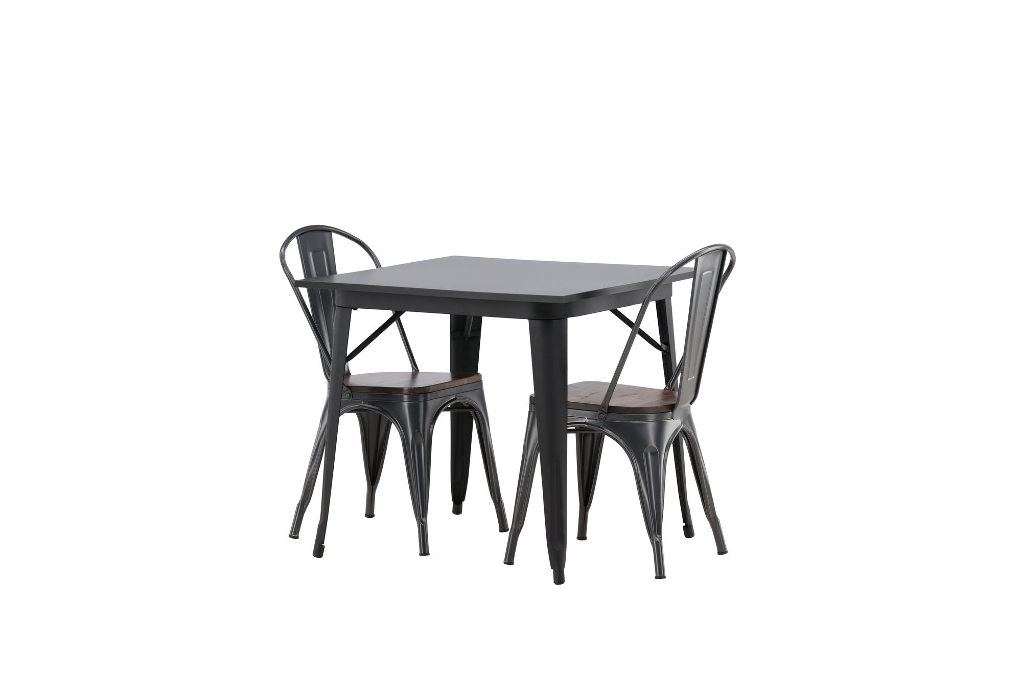 Venture Home Tempe spisebord - Black / Black MDF +Tempe Spisebordsstol - Dark grey / Dark Brown MDF _2