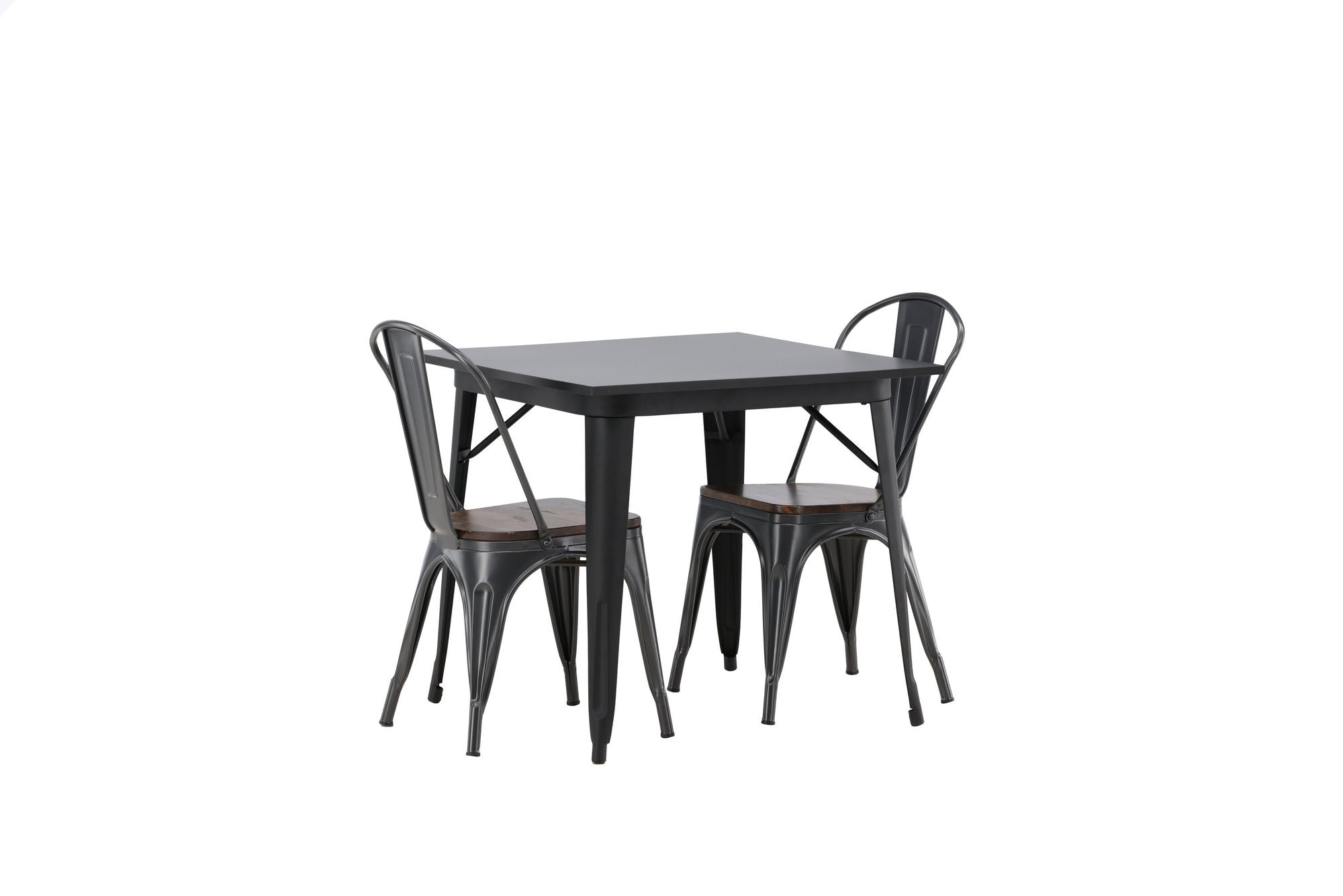 Venture Home Tempe spisebord - Black / Black MDF +Tempe Spisebordsstol - Dark grey / Dark Brown MDF _2