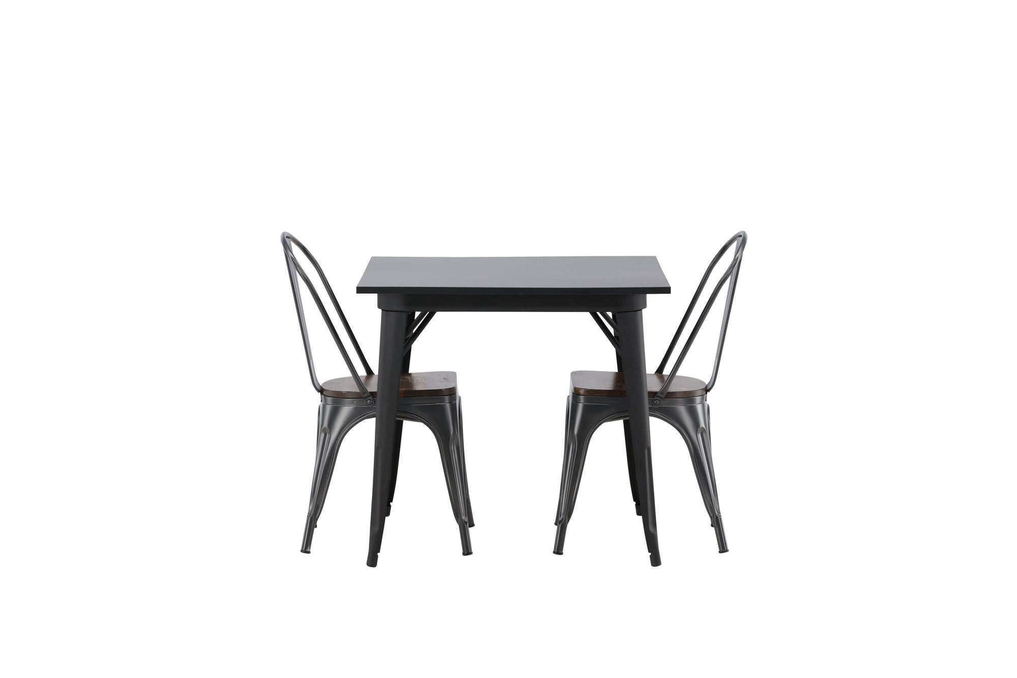 Venture Home Tempe spisebord - Black / Black MDF +Tempe Spisebordsstol - Dark grey / Dark Brown MDF _2