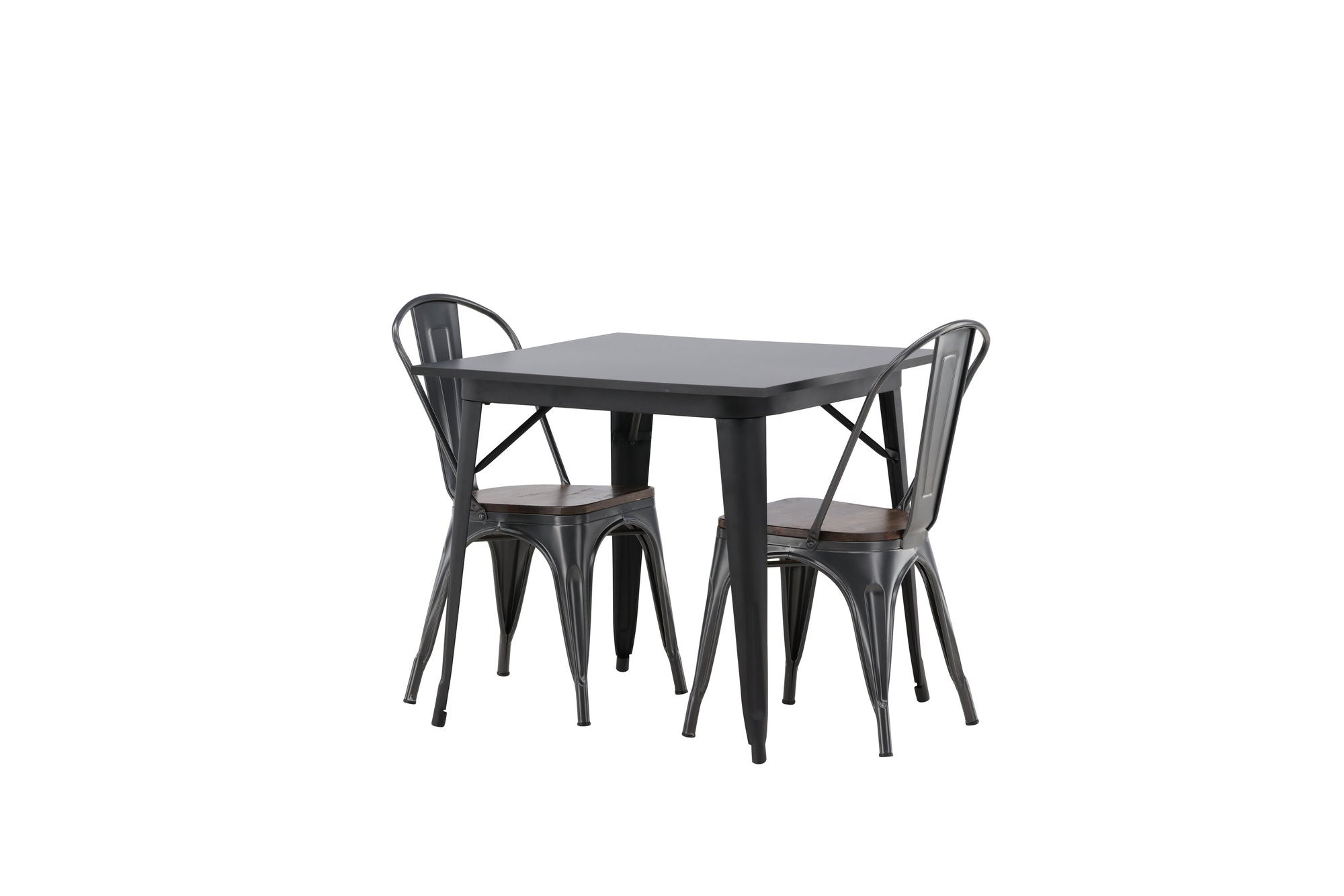 Venture Home Tempe spisebord - Black / Black MDF +Tempe Spisebordsstol - Dark grey / Dark Brown MDF _2