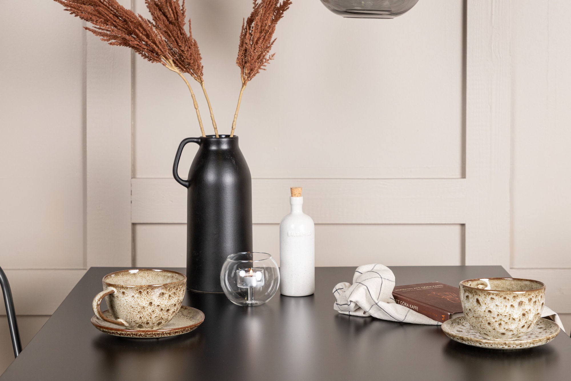 Venture Home Tempe spisebord - Black / Black MDF +Tempe Spisebordsstol - Dark grey / Dark Brown MDF _2