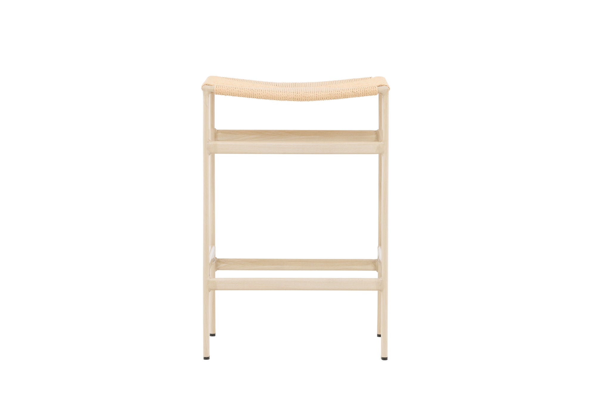Venture Home Polly Bar stol 2-pack - Whitewash / Beige Nature rope