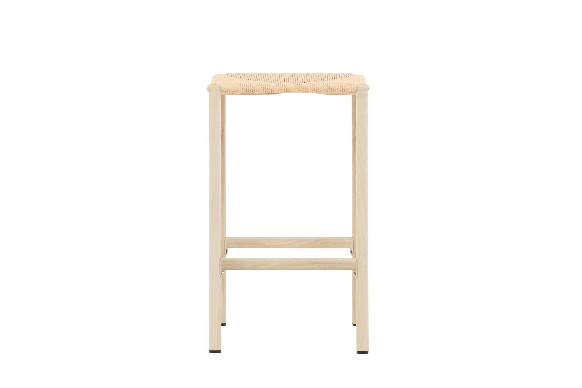 Venture Home Polly Bar stol 2-pack - Whitewash / Beige Nature rope