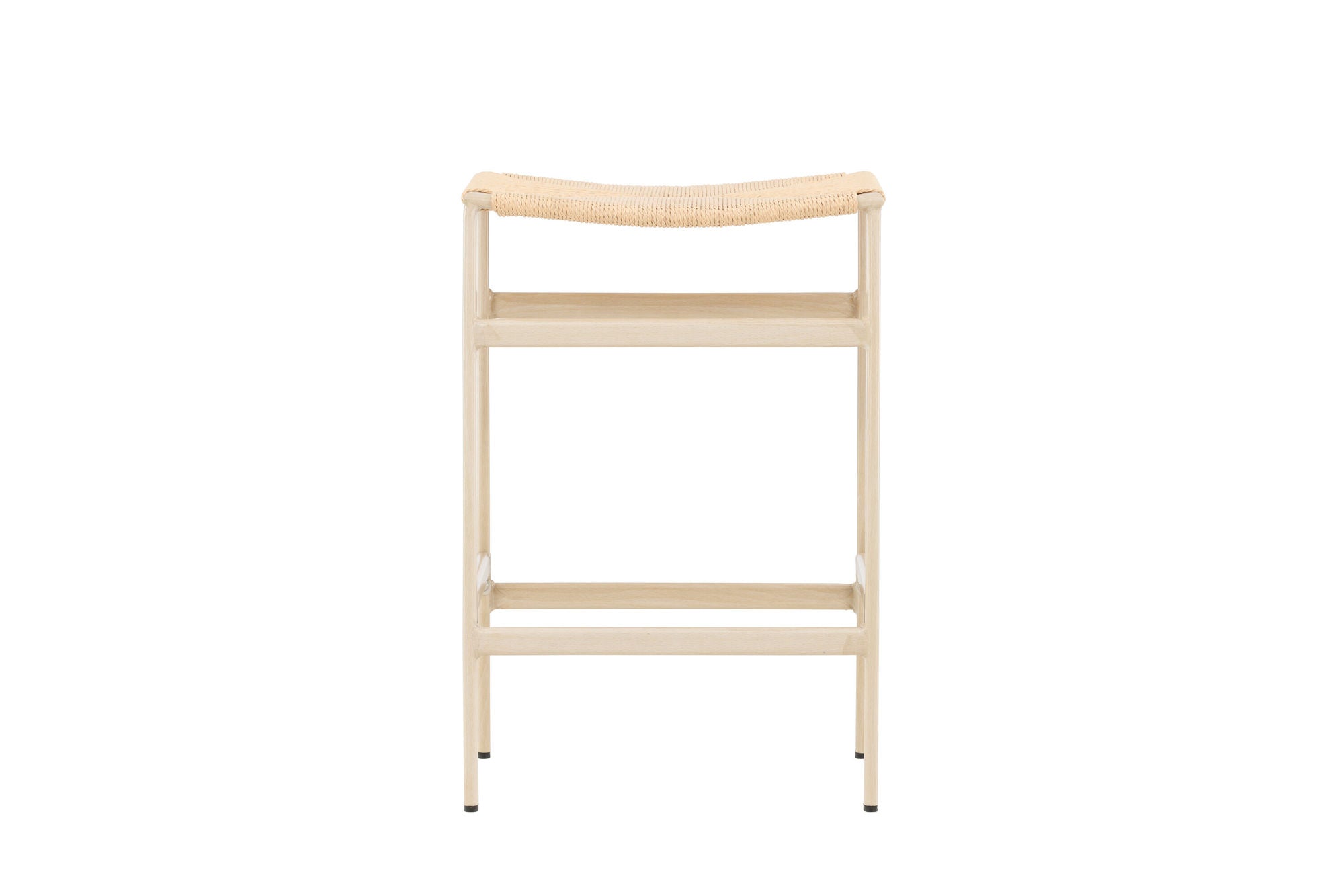 Venture Home Polly Bar stol 2-pack - Whitewash / Beige Nature rope