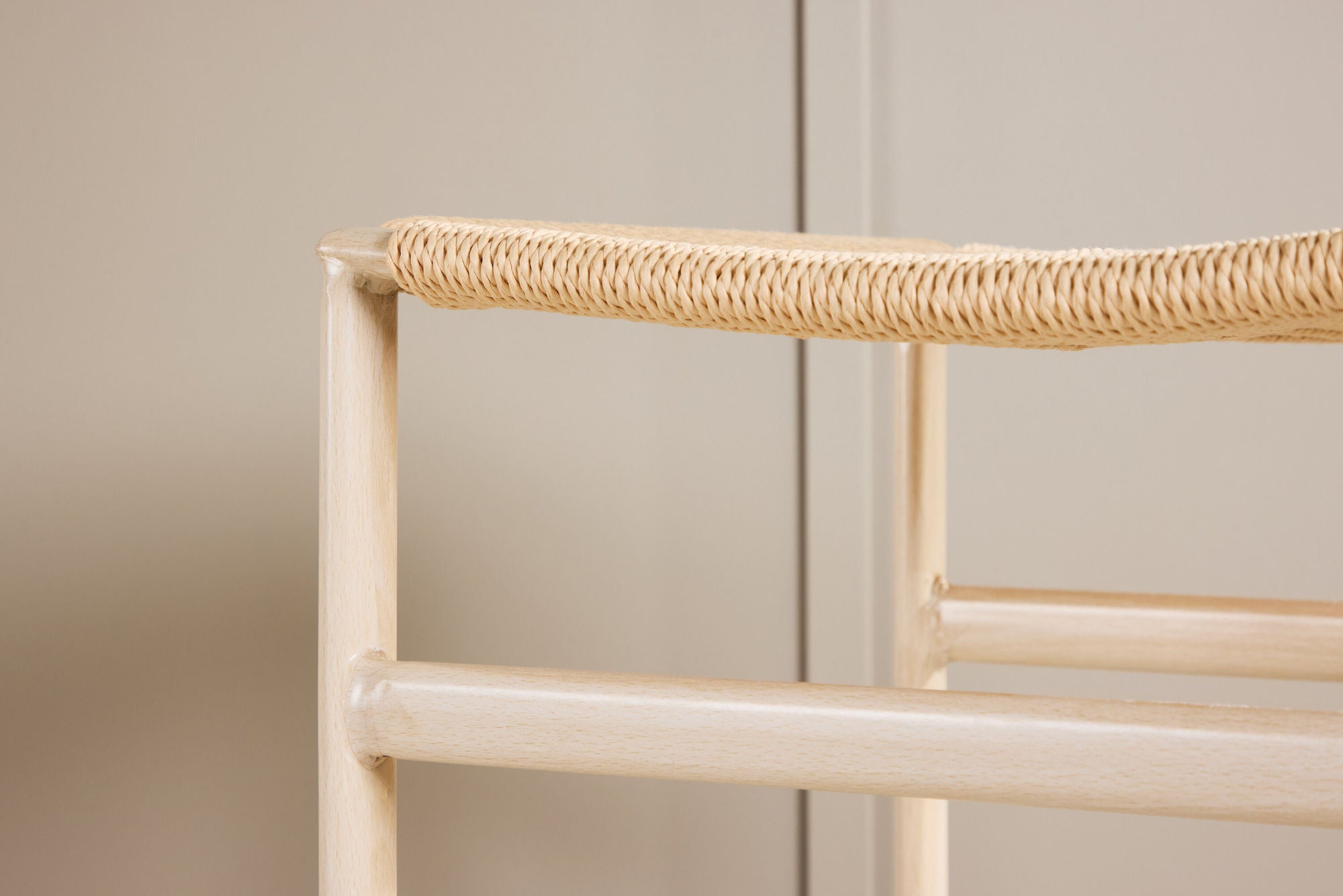 Venture Home Polly Bar stol 2-pack - Whitewash / Beige Nature rope