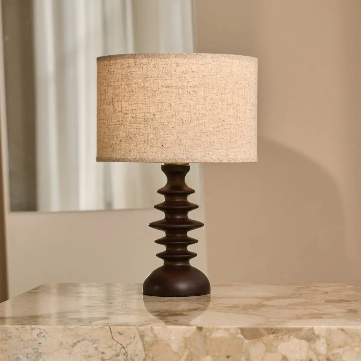 Bodhi mørkebrun træ bordlampe