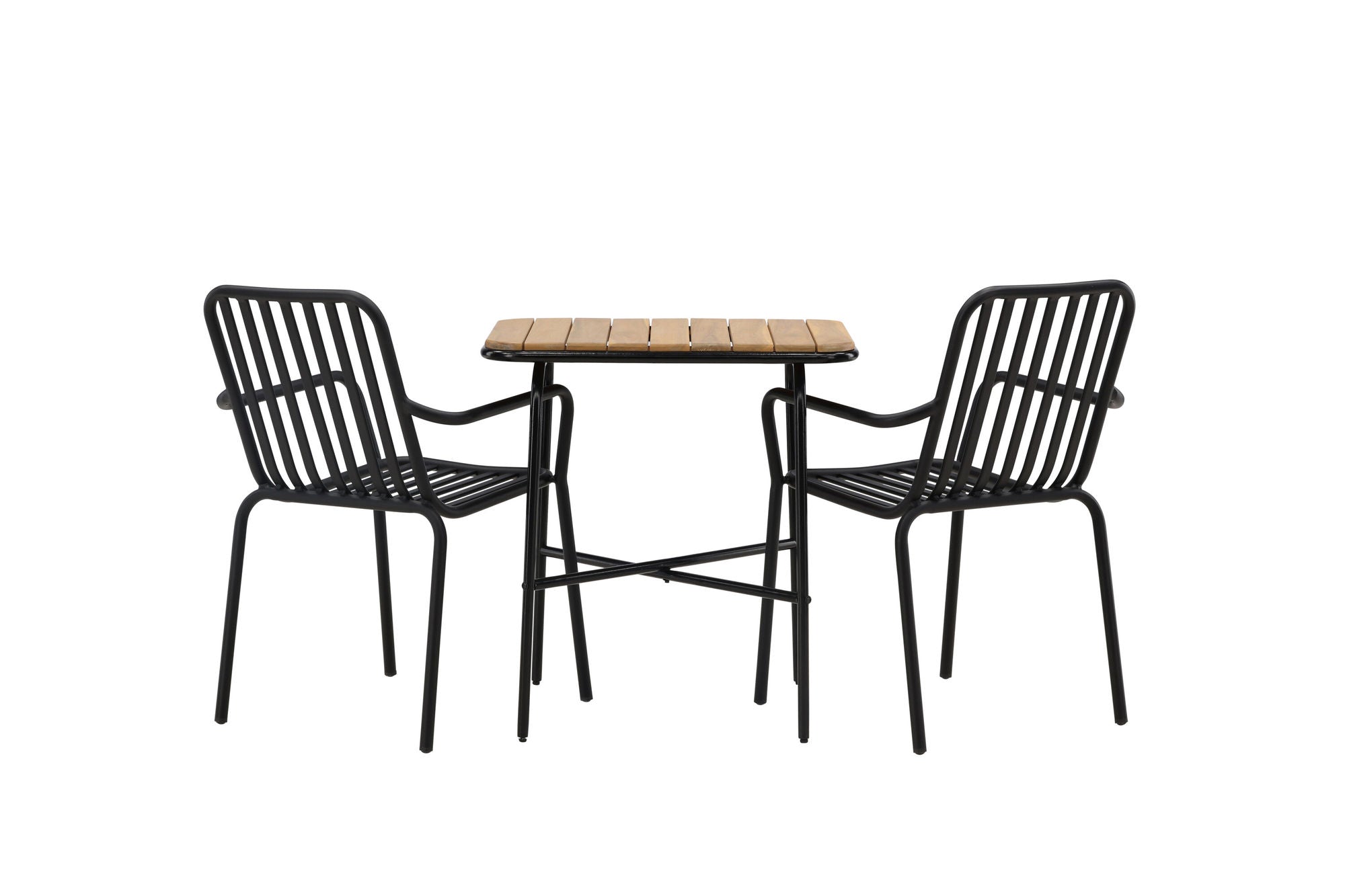 Venture Home Holmbeck Cafebord Steel - Black / Rectangular 55*70*74 +Peking Diningchair Aluminium - Black / _2