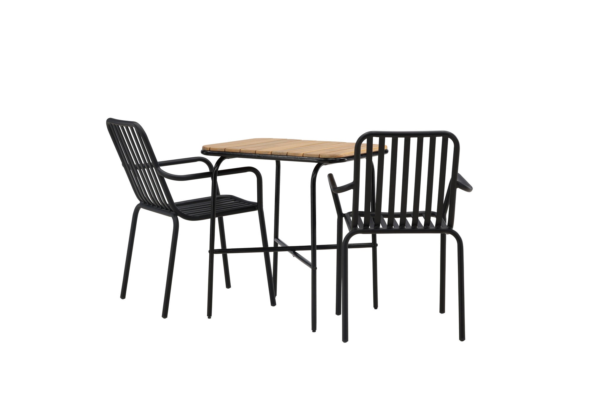Venture Home Holmbeck Cafebord Steel - Black / Rectangular 55*70*74 +Peking Diningchair Aluminium - Black / _2