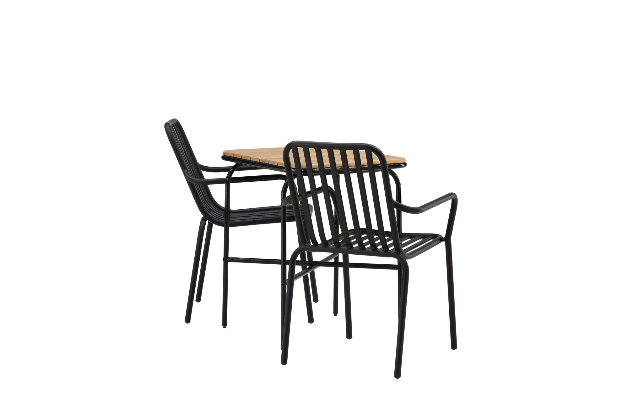 Venture Home Holmbeck Cafebord Steel - Black / Rectangular 55*70*74 +Peking Diningchair Aluminium - Black / _2
